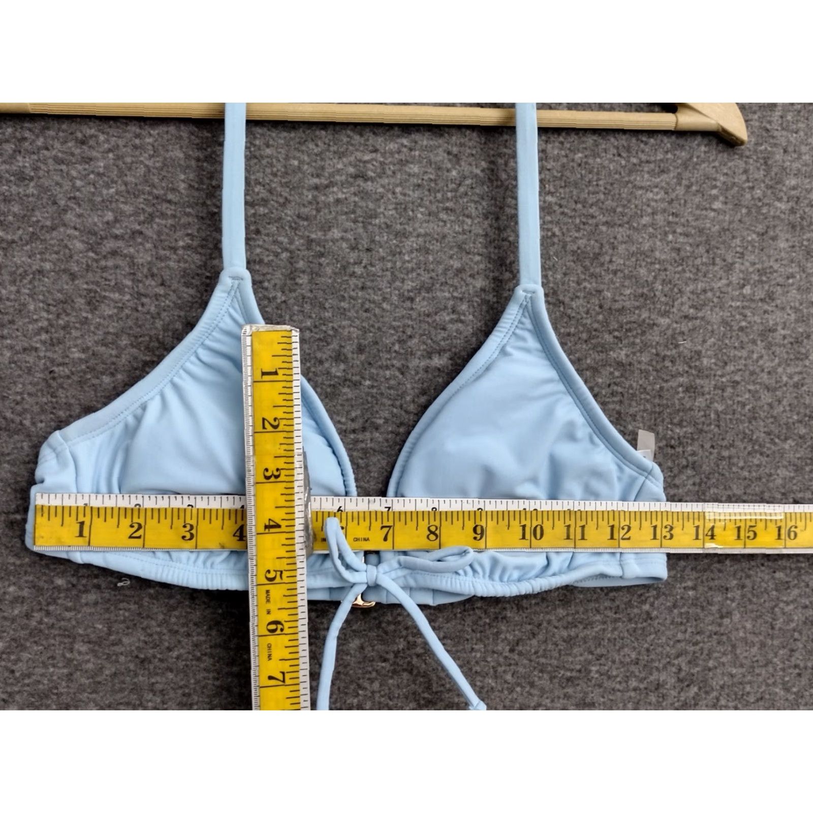Vintage Shade & Shore Bikini Top Women Blue M Removable Pads Spaghetti Strap Swimwear Size M / US 6-8 / IT 42-44 - 4 Thumbnail