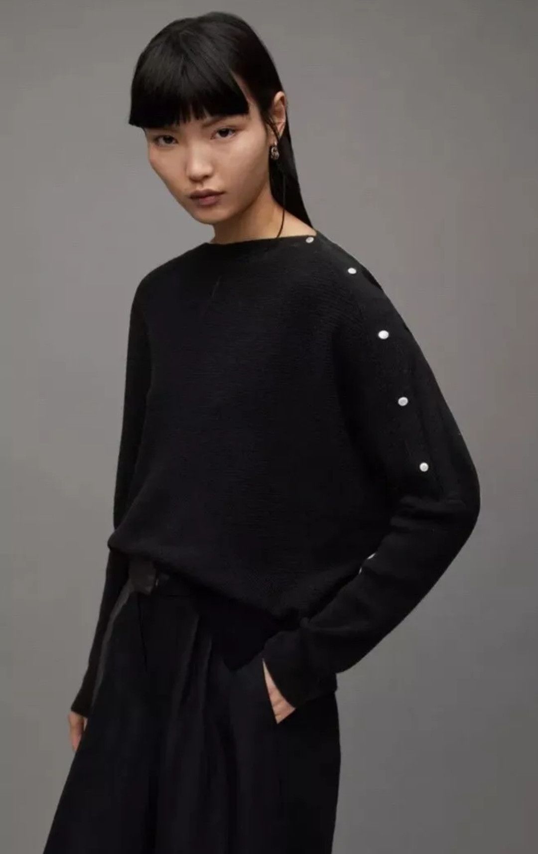 Allsaints Allsaints Raven Jumper Wool Cashmere Blend Sweater black Size M / US 6-8 / IT 42-44 - 4 Thumbnail