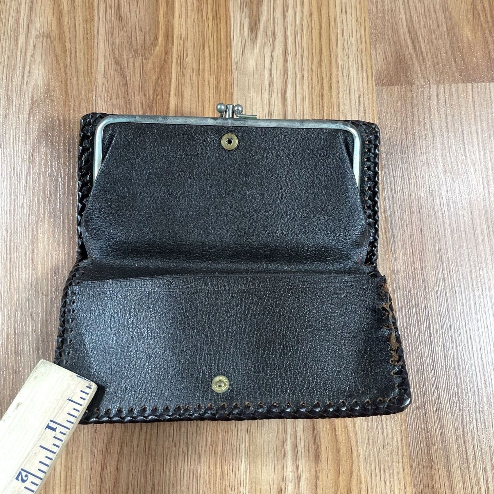 Vintage VINTAGE Unbranded Brown Leather Credit Card Bifold Long Wallet Women Solid 7.5 in 3.5 in Wallet Mens Girls Size ONE SIZE - 4 Thumbnail