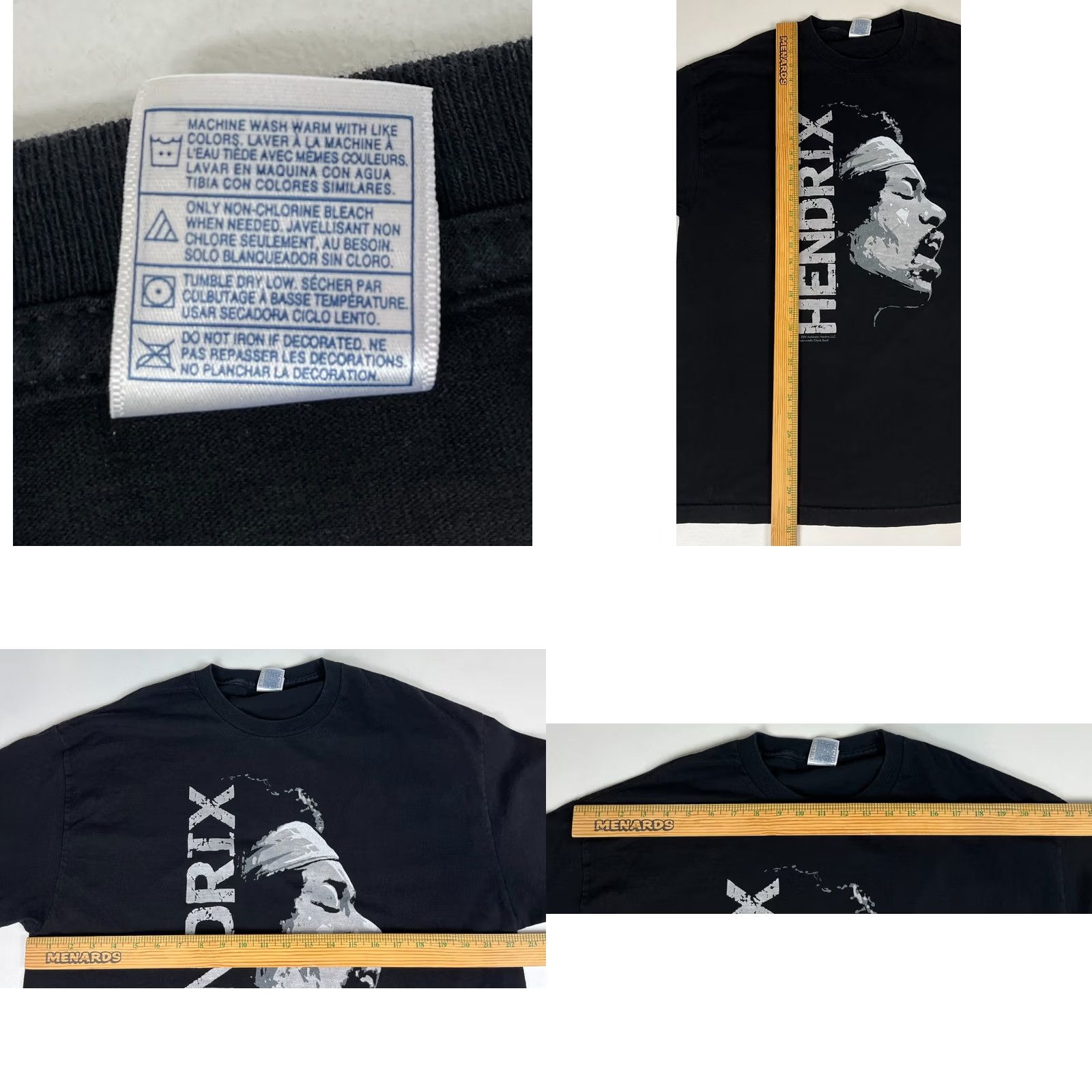 Vintage VINTAGE Jimi Hendrix T-Shirt XL Black Cotton Short Sleeve Crew Neck Mens 2004 Authentic Hendrix, LLC Graphic Print Shirt Size US XL / EU 56 / 4 - 8 Thumbnail