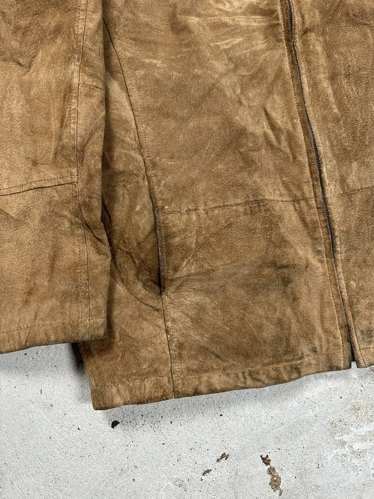 Vintage Vintage y2k Brown Leather Suede Jacket Fleece Collar Sherpa Size US XL / EU 56 / 4 - 5 Thumbnail