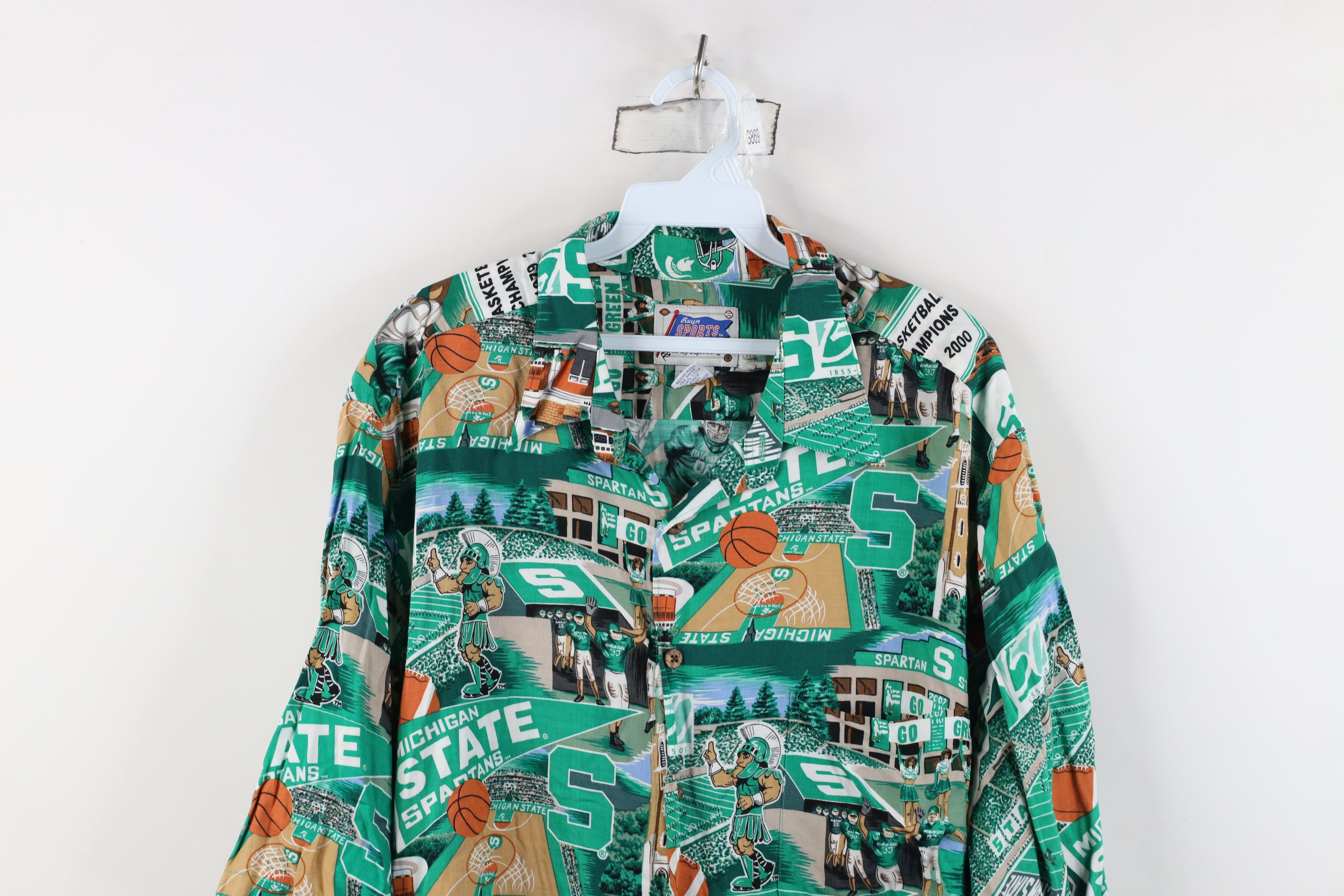 Reyn Spooner Vintage Y2K 2000 Reyn Spooner University Sports Button Shirt Size US XL / EU 56 / 4 - 2 Thumbnail
