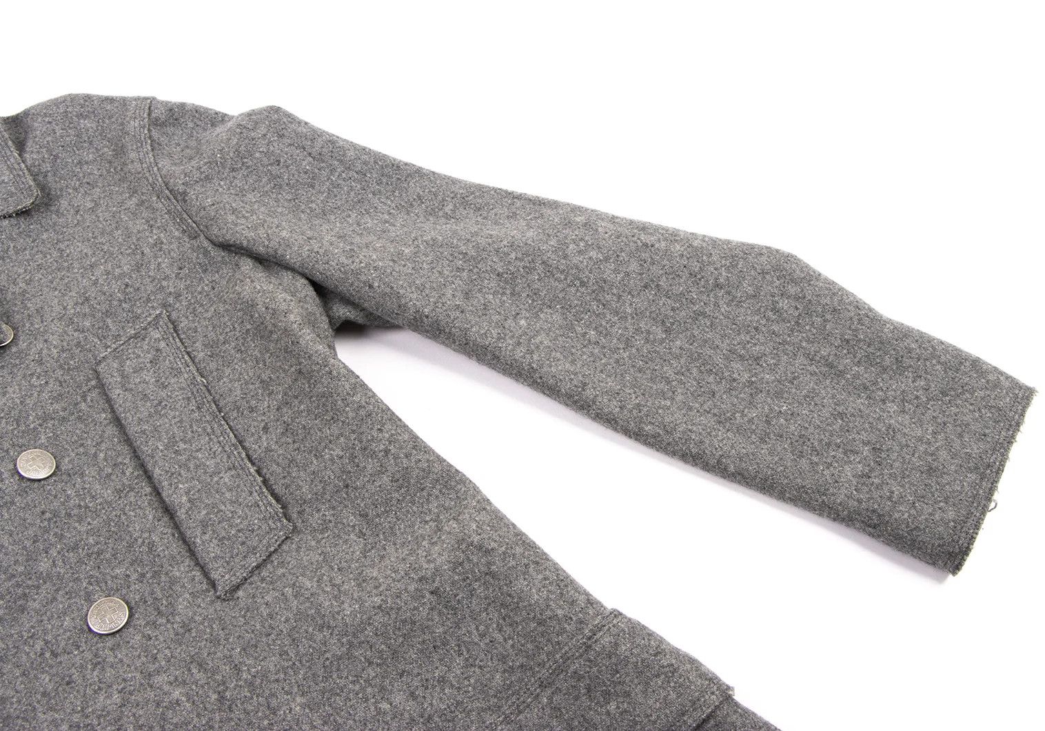 Jean Paul Gaultier Wool Nylon Blend Metal Logo Button Long Double Coat Gray 48 Size US M / EU 48-50 / 2 - 5 Thumbnail