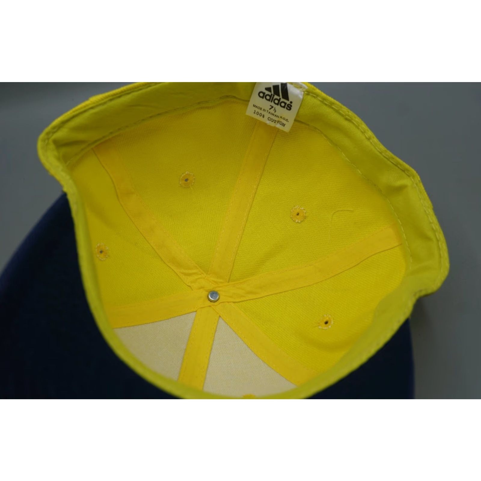 Adidas VINTAGE Adidas Hat Mens 7 1/2 Fitted Yellow Blue Cotton Cap Trefoil Logo 90s Taiwan R.O.C. Size ONE SIZE - 5 Thumbnail