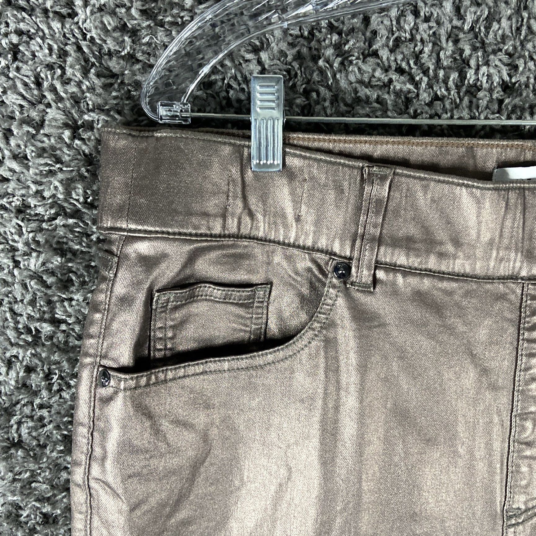 Vintage Lane Bryant Brown Shiny Pants Women’s 16L Size 38" / US 16 / IT 52 - 3 Thumbnail