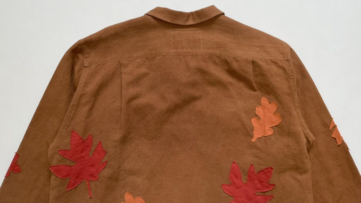 Story Mfg. Brown Linen ‘Leaf Patch Details’ Shirt Size US M / EU 48-50 / 2 - 17 Thumbnail