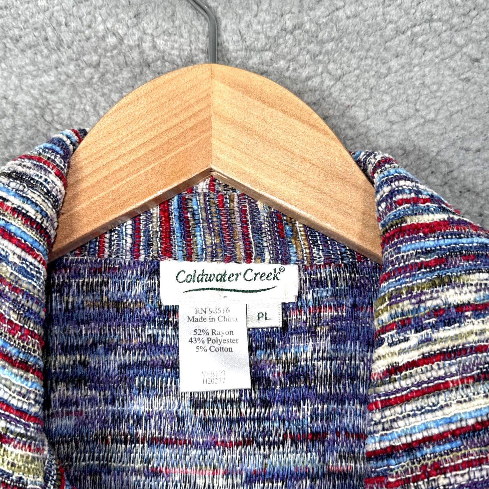 Coldwater Creek Coldwater Creek Jacket Womens PL Multicolor Tweed Boho Textured Shacket Shirt Jacket Petite Shirt Jacket Womens Size L / US 10 / IT 46 - 3 Thumbnail