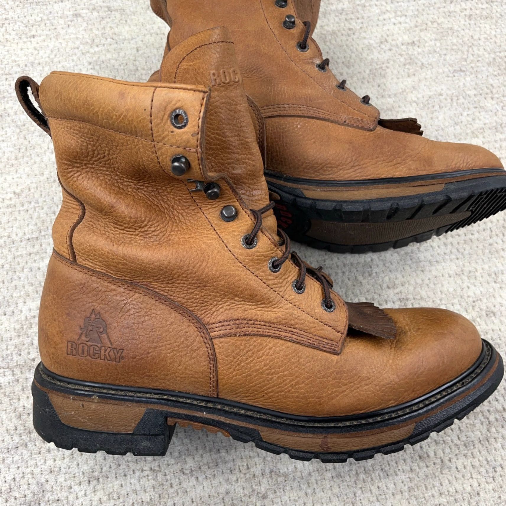 Vintage VINTAGE Rocky Original Rider Mens Boots 14 M Brown Leather Waterproof Mid-Calf Casual Fall Winter Size US 14 / EU 47 - 2 Thumbnail