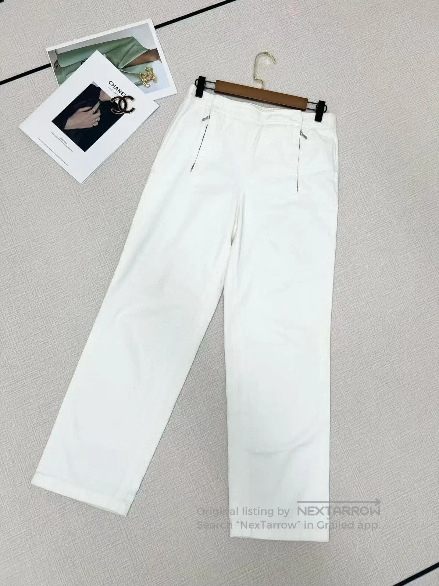 Chanel Chanel White Women's Pants Size 38. Size 37" - 2 Thumbnail