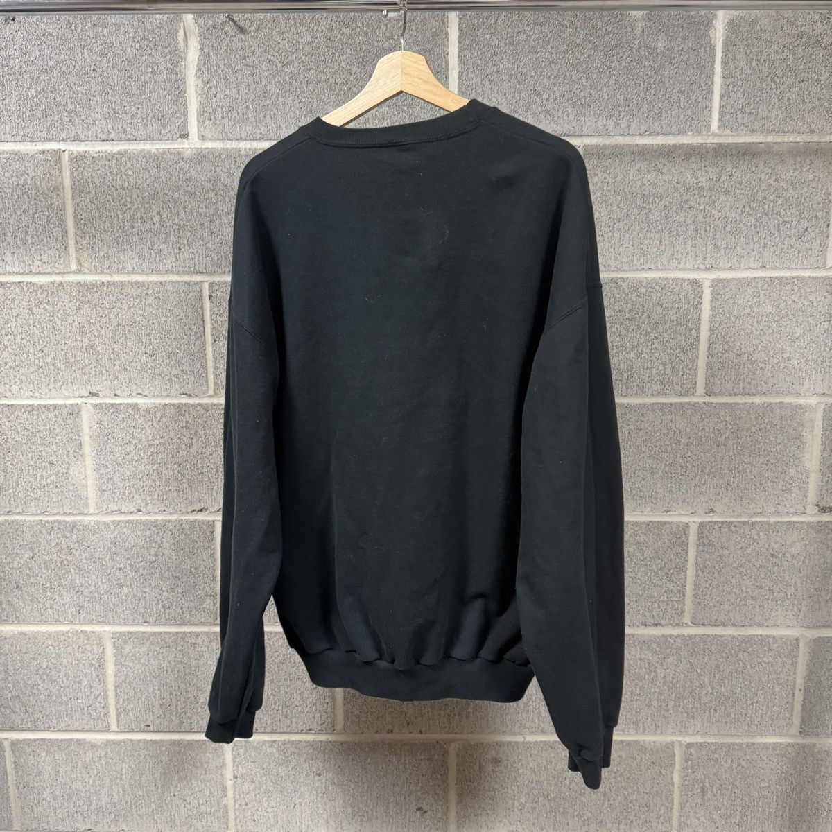 Vintage 90s Black Blank Crewneck Sweatshirt ERD Grunge Chrome Size US XL / EU 56 / 4 - 2 Thumbnail