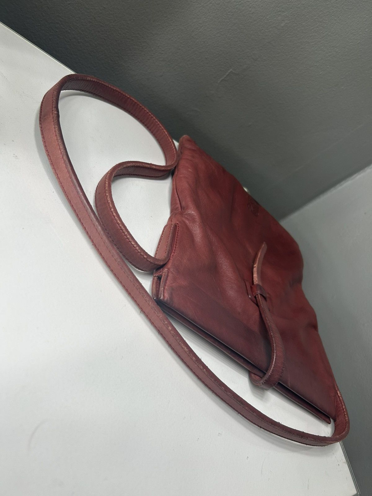 Loewe Vintage Loewe Burgundy Leather Shoulder Bag (project piece) Size ONE SIZE - 11 Thumbnail