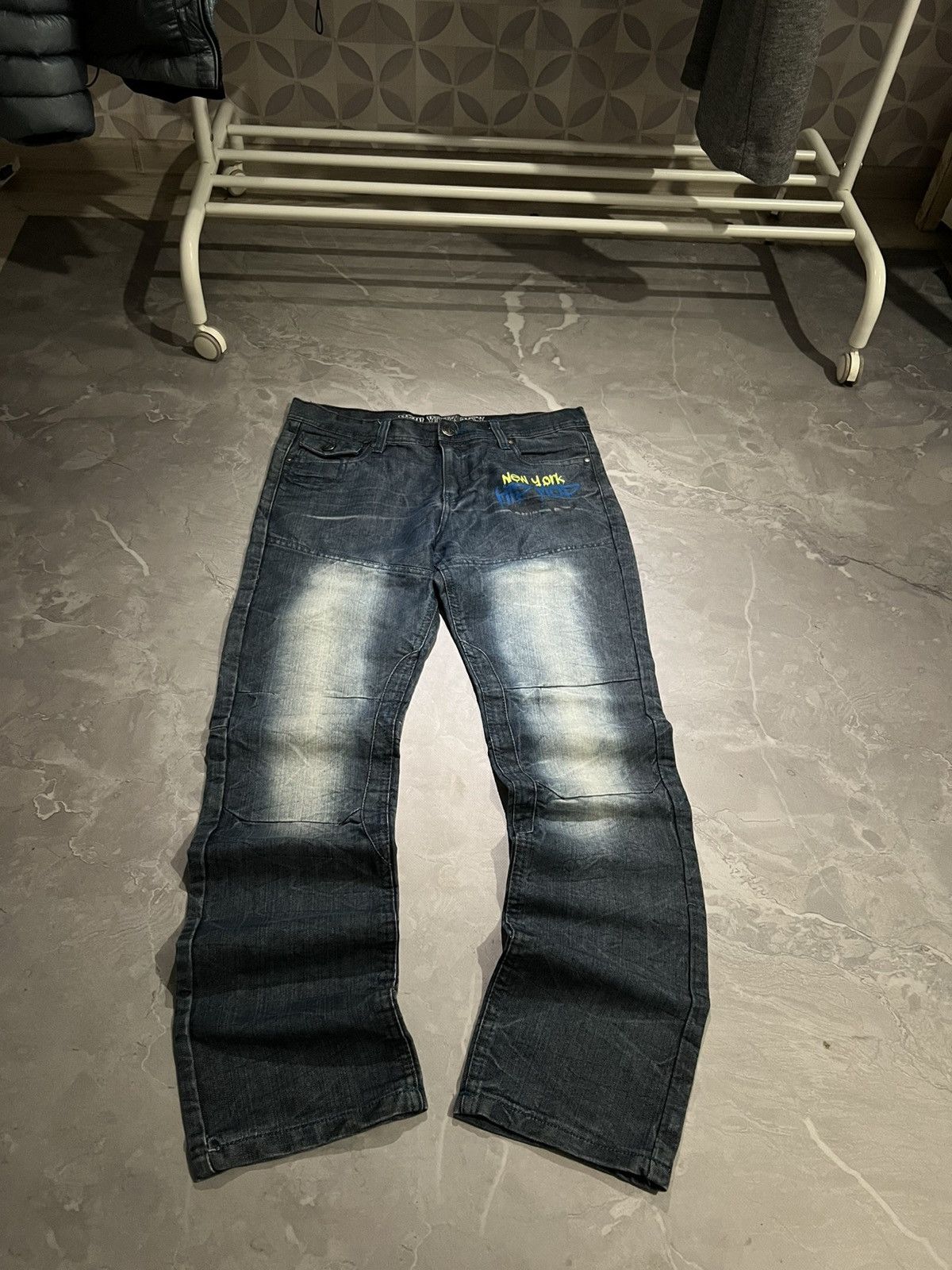 Japanese Brand Faded Washed Graffiti / Number Nine Style / Japan Grunge 90 Size US 34 / EU 50 - 3 Thumbnail