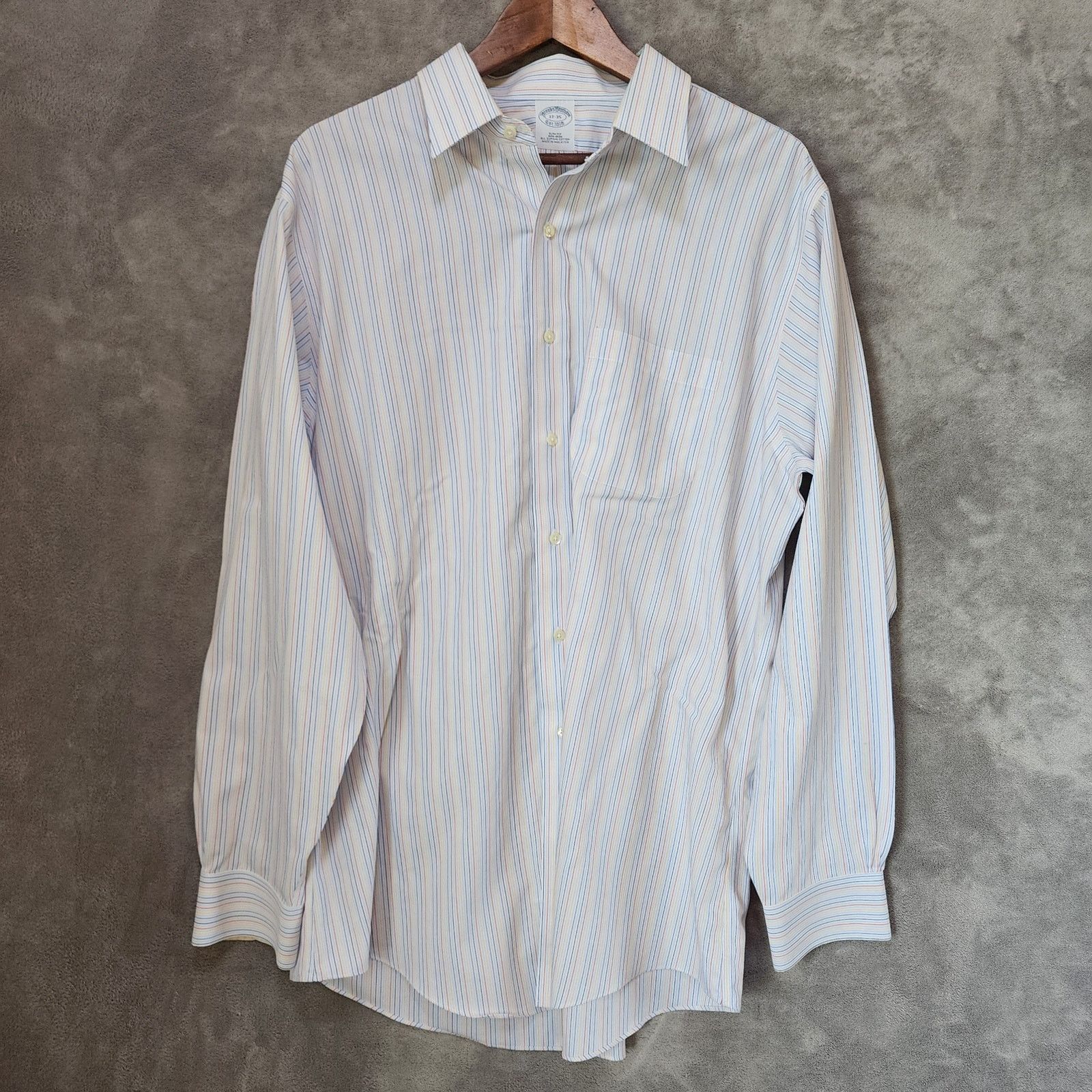 Brooks Brothers Brooks Brothers Men 17 - 35 Supima Cotton Striped Shirt Size US XL / EU 56 / 4 - 2 Thumbnail
