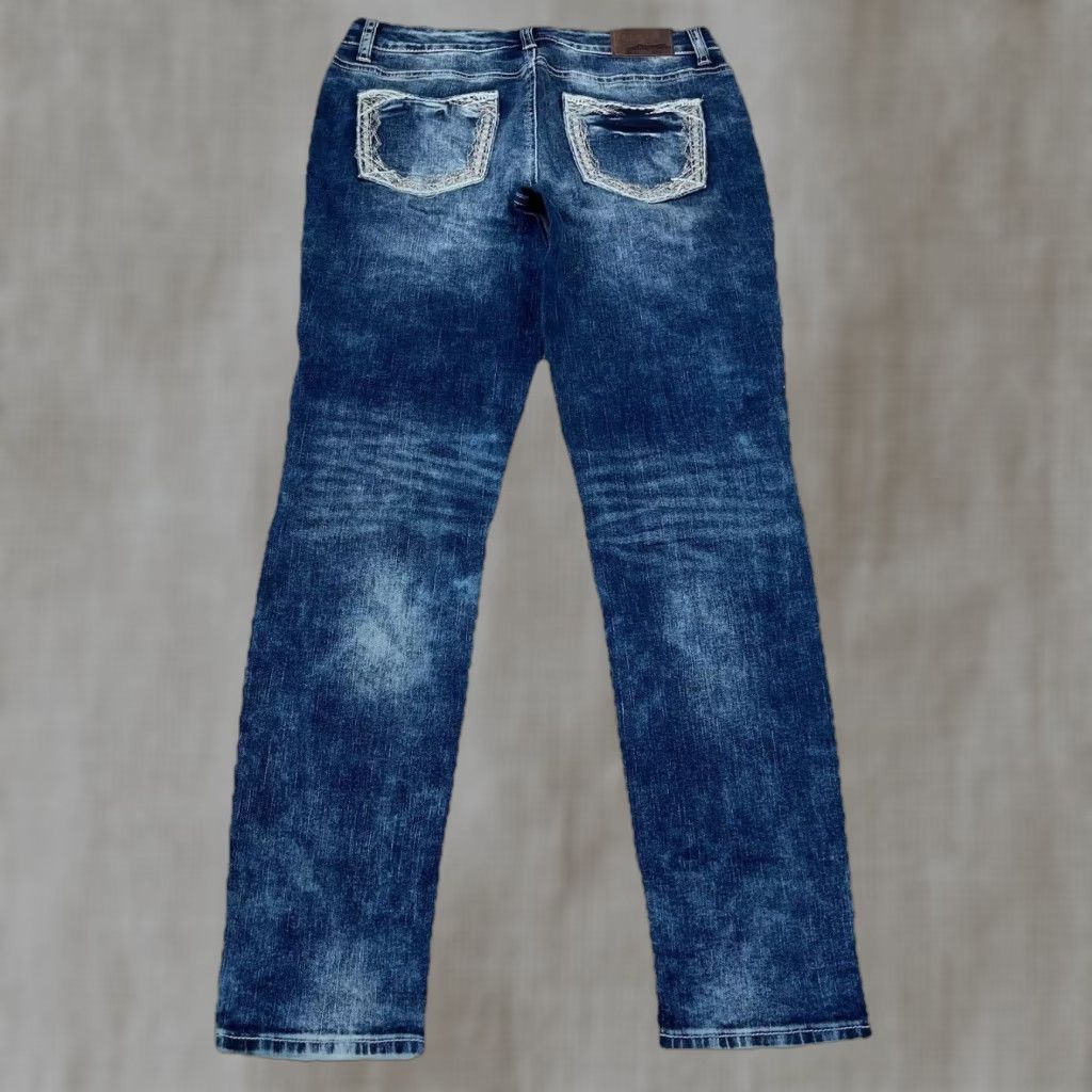 Vintage Maurices Jeans Women 6 Skinny Fit Low Rise Dark Wash Denim Stretch Pockets 5-Pocket Solid Blue Vintage No Mens Womens Boys Girls Size 28" / US 6 / IT 42 - 1 Thumbnail