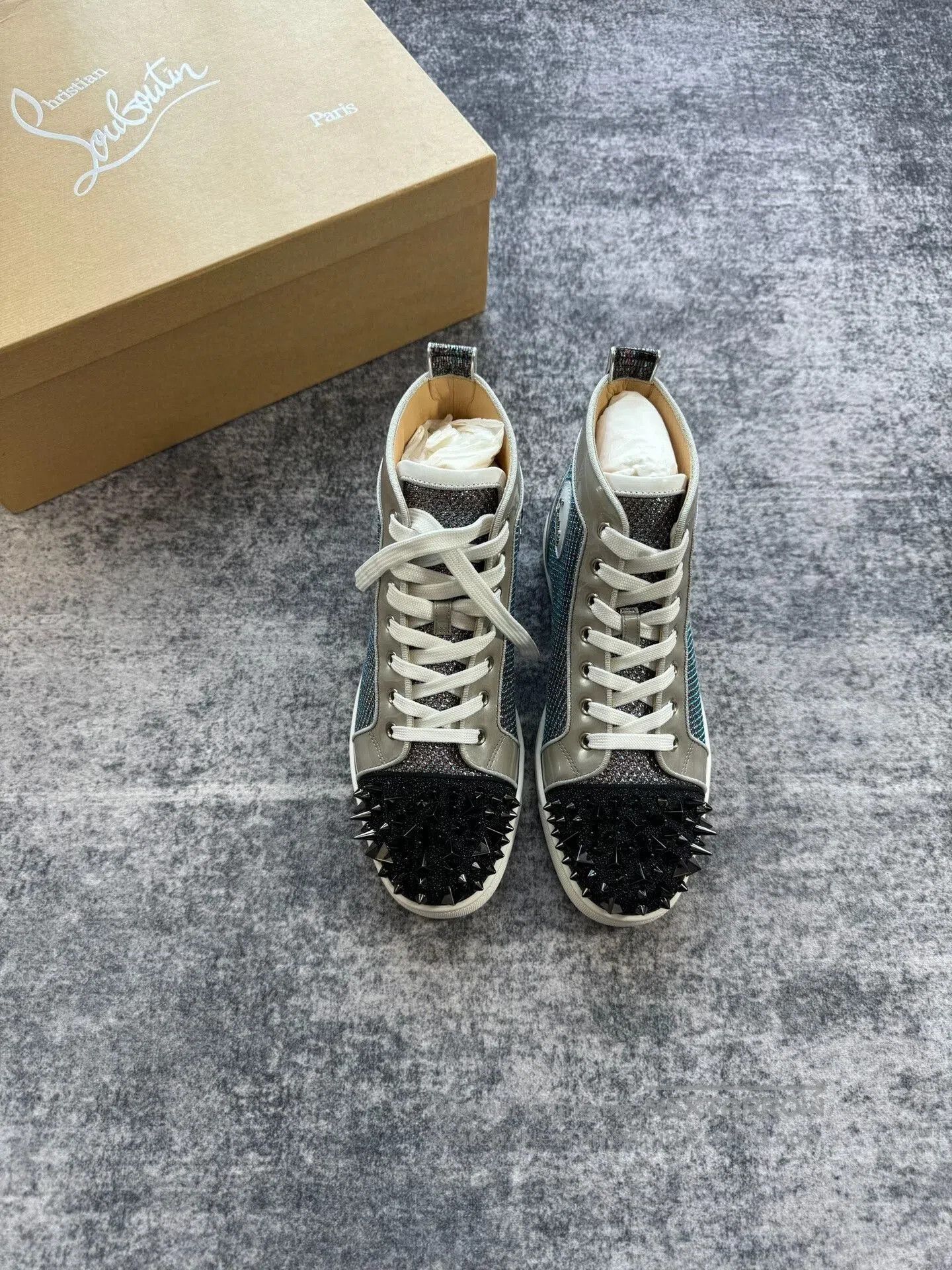 Christian Louboutin Christian Louboutin High-Top Sneakers with Studs. Size US 8.5 / IT 38.5 - 1 Thumbnail