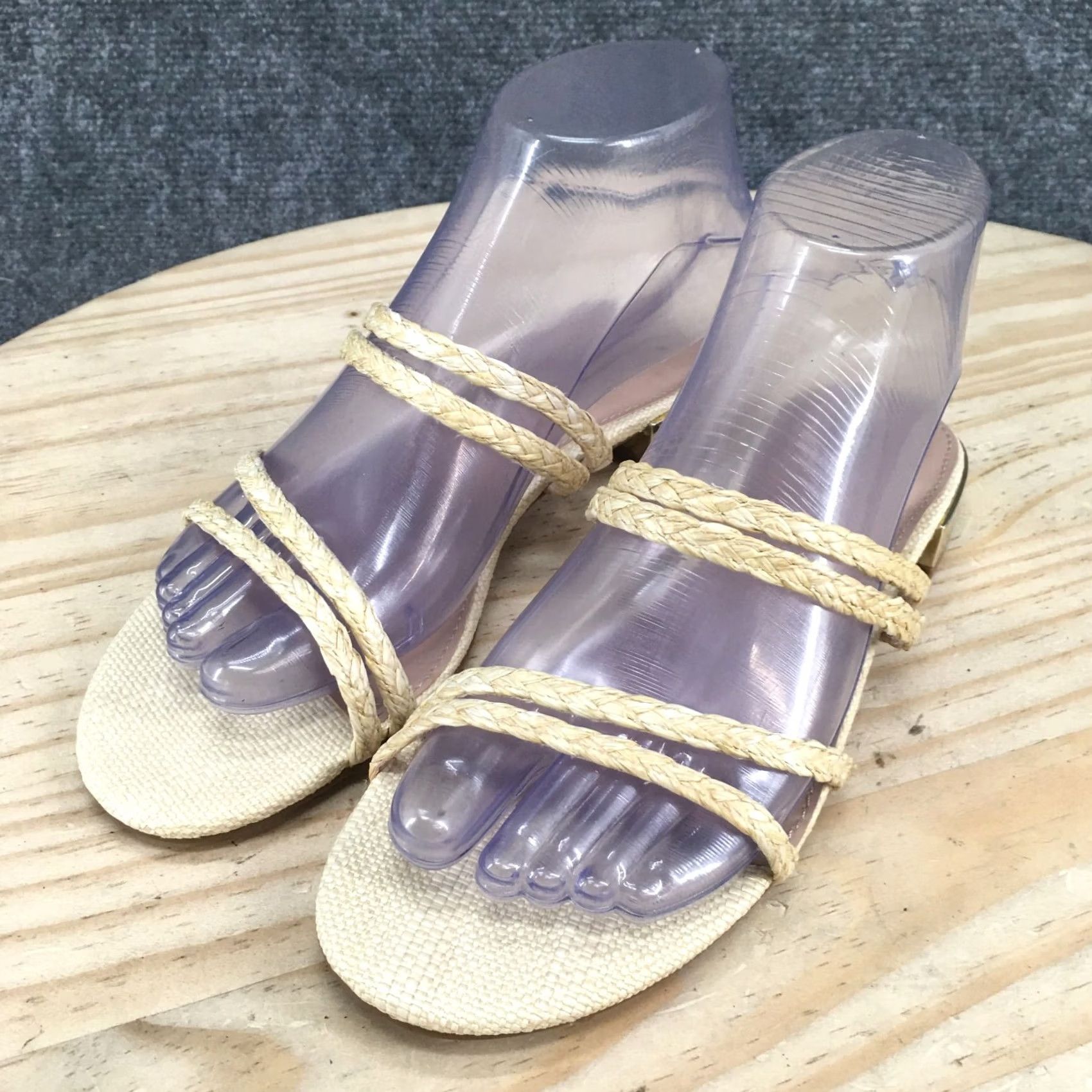 BCBGeneration BCBGeneration Sandals Womens 7 M Dexii Slip On Slides Beige Casual Braided Size US 7 / IT 37 - 3 Thumbnail