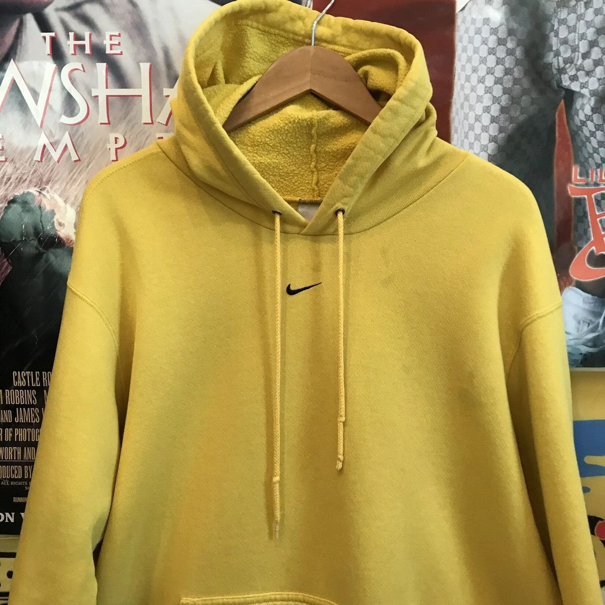 Image of Nike Center Swoosh Hoodie Sz. L in Yellow, Men's (Size Large)