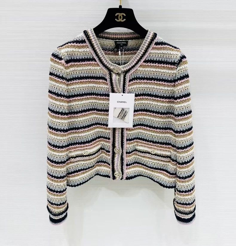 Chanel Chanel 24P striped hollowed-out short cardigan coat Size XS / US 0-2 / IT 36-38 - 1 Thumbnail