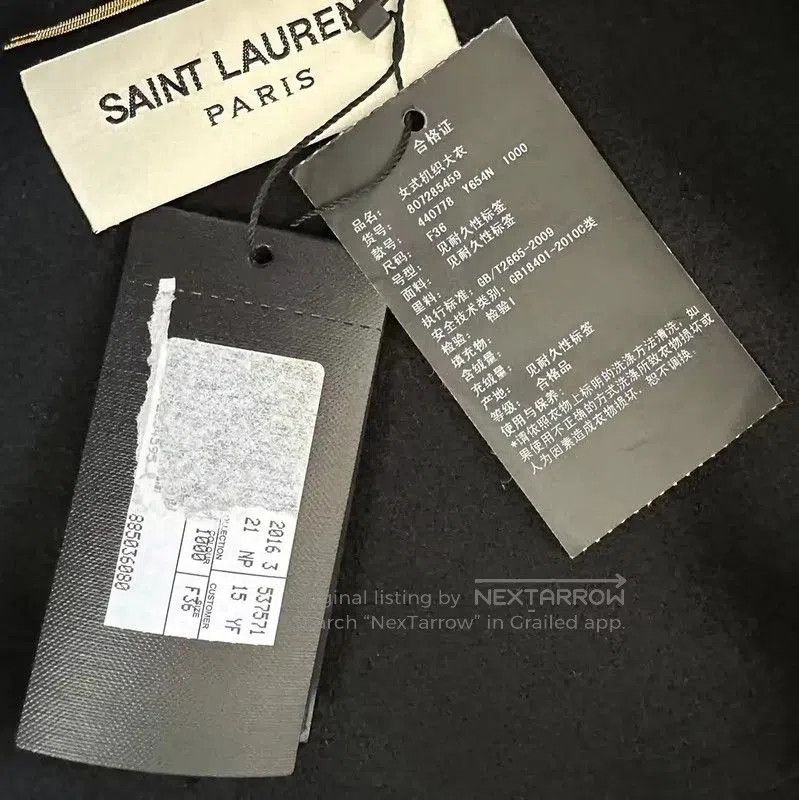 Yves Saint Laurent YSL Black Wool Women's Coat for Spring and Autumn . Size S / US 4 / IT 40 - 6 Thumbnail