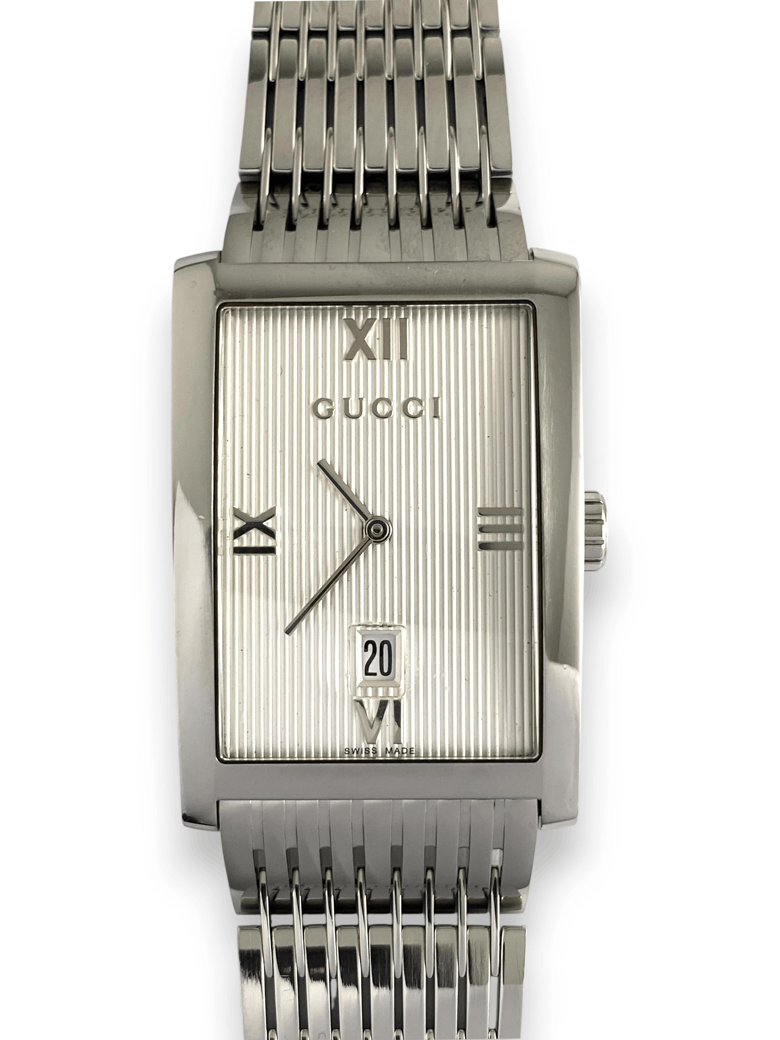 Gucci Gucci Logo Rectangular Steel Bracelet Roman Quartz Watch Size ONE SIZE - 1 Thumbnail