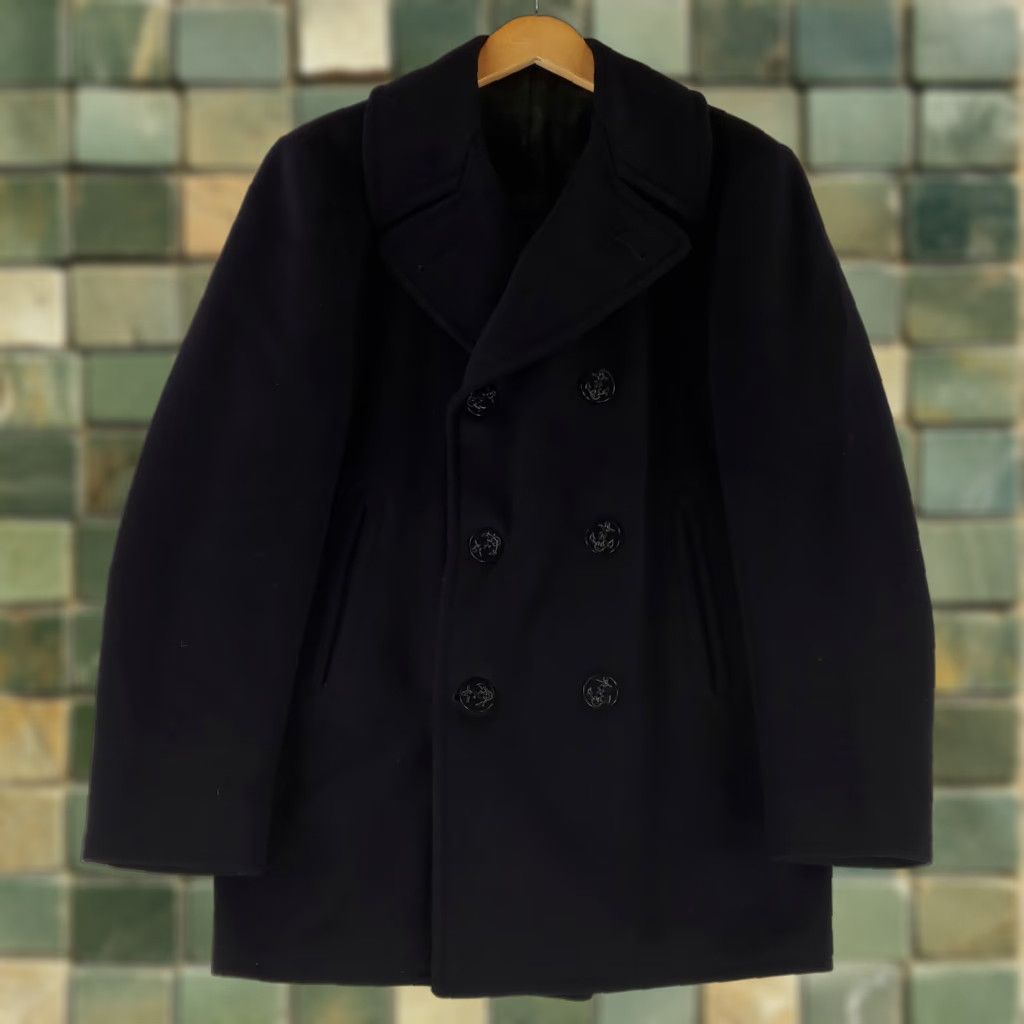 Vintage VINTAGE US Navy Peacoat Jacket WWII 8 Button Navy Blue Mens M 38 Reg Size US XXS / EU 40 - 1 Thumbnail