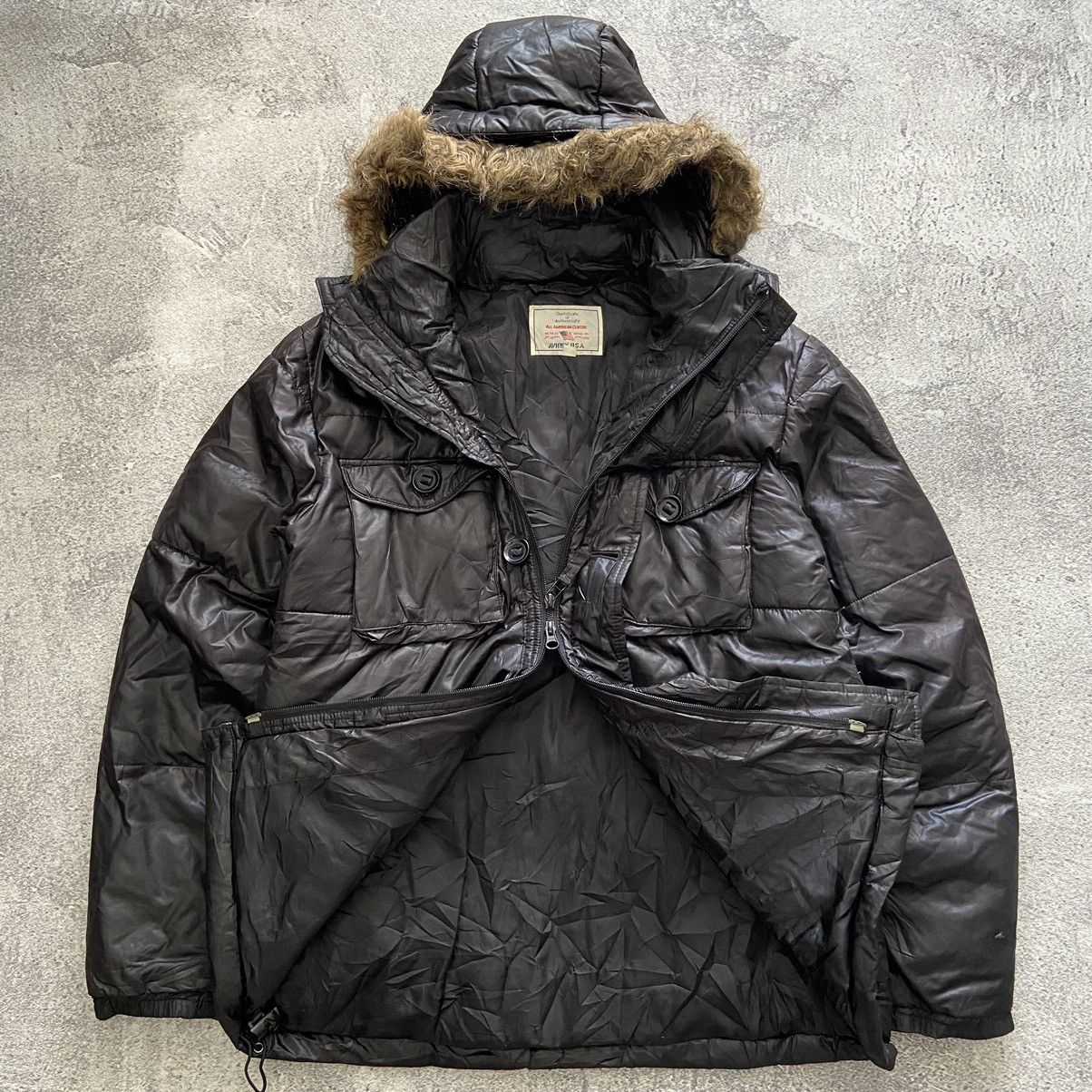 Avirex 2000s Avirex - Vkei Apocalypse Style Down Puffer Fur Jacket Size US M / EU 48-50 / 2 - 4 Thumbnail