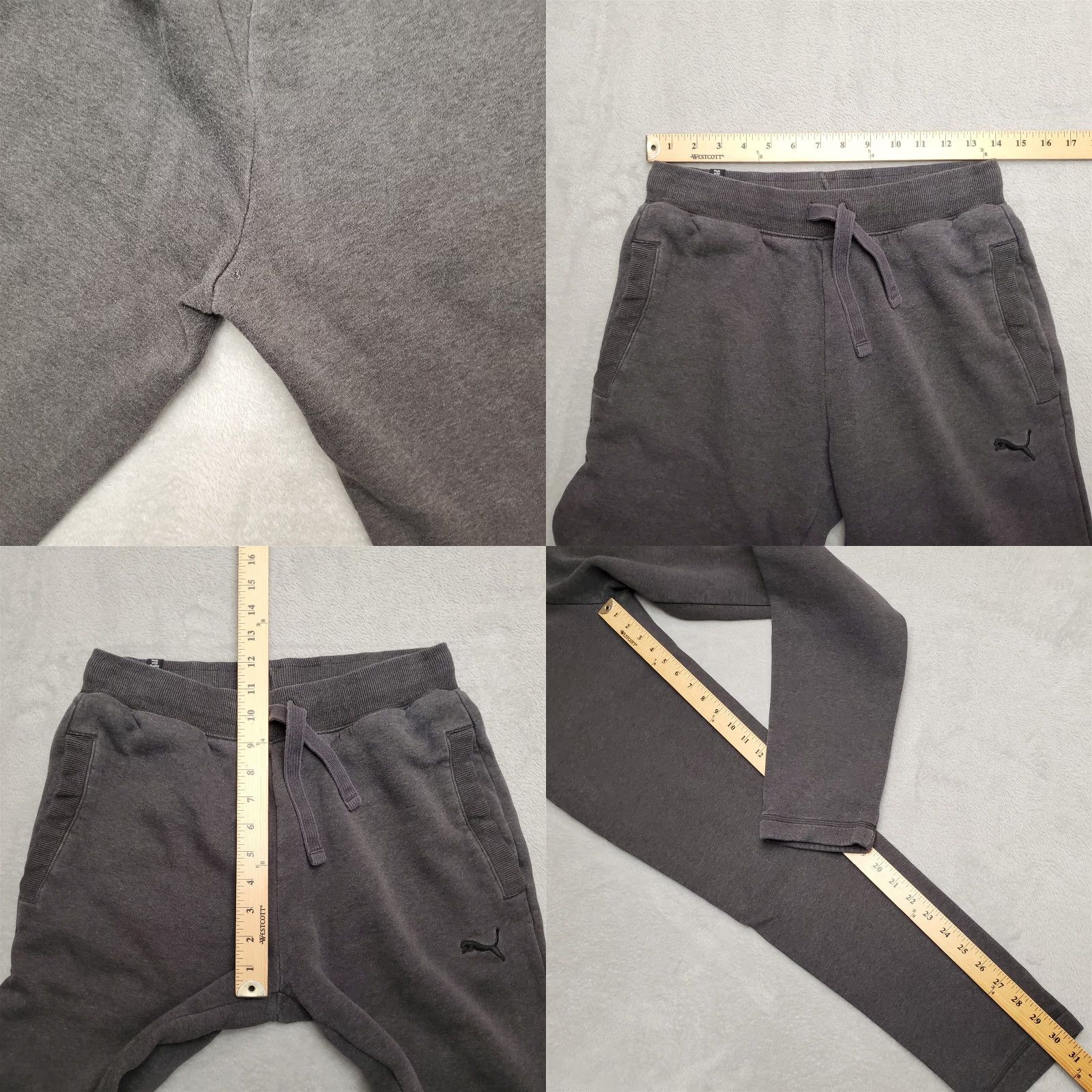 Puma Puma Sweat Pants Mens S Gray Logo Cotton Polyester Blend Sports Everyday Casual Sweatpants Size US 29 - 8 Thumbnail