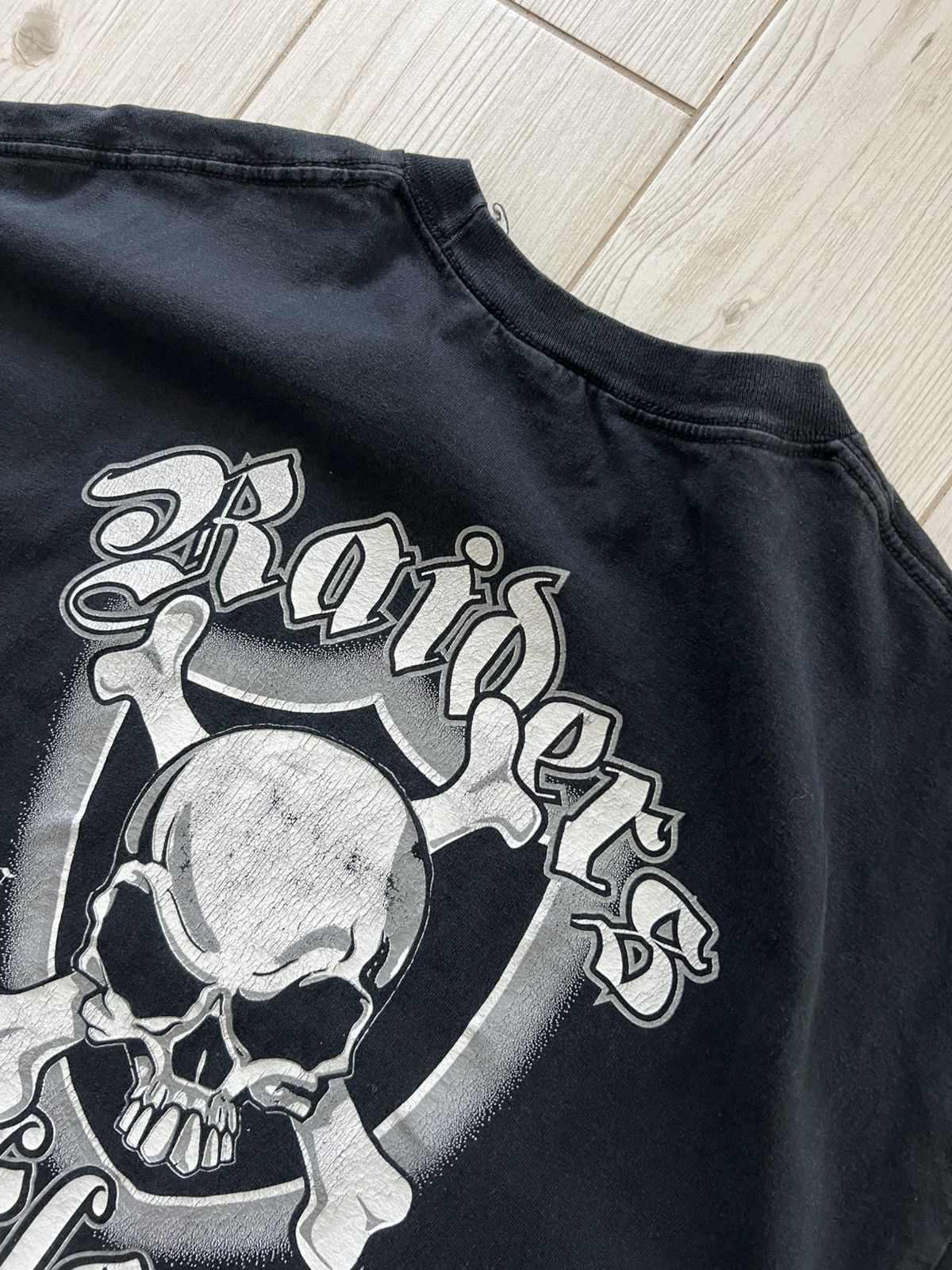 Band Tees Vintage Oakland Raiders Skull Graphic Double-Sided Tee Black Size US L / EU 52-54 / 3 - 17 Thumbnail