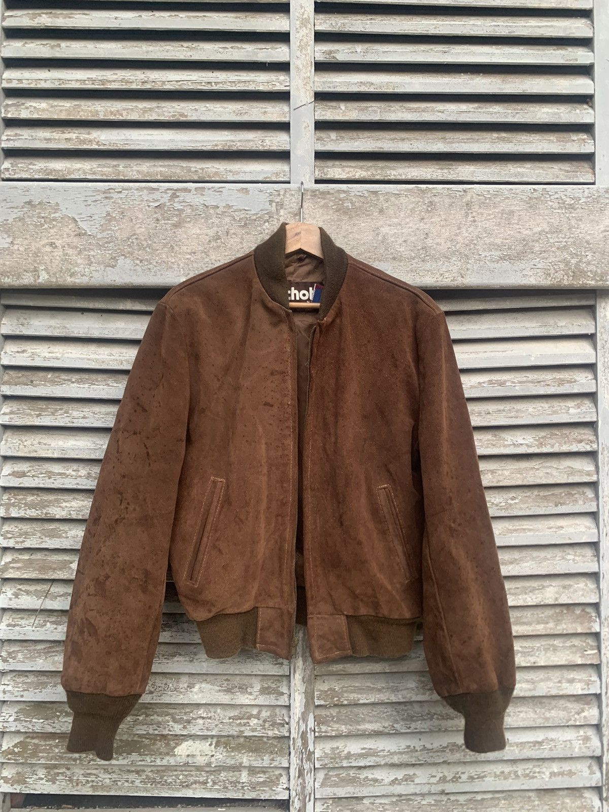 Schott Vintage Schott Suede Leather Brown Bomber Jacket Made In USA Size US M / EU 48-50 / 2 - 6 Thumbnail