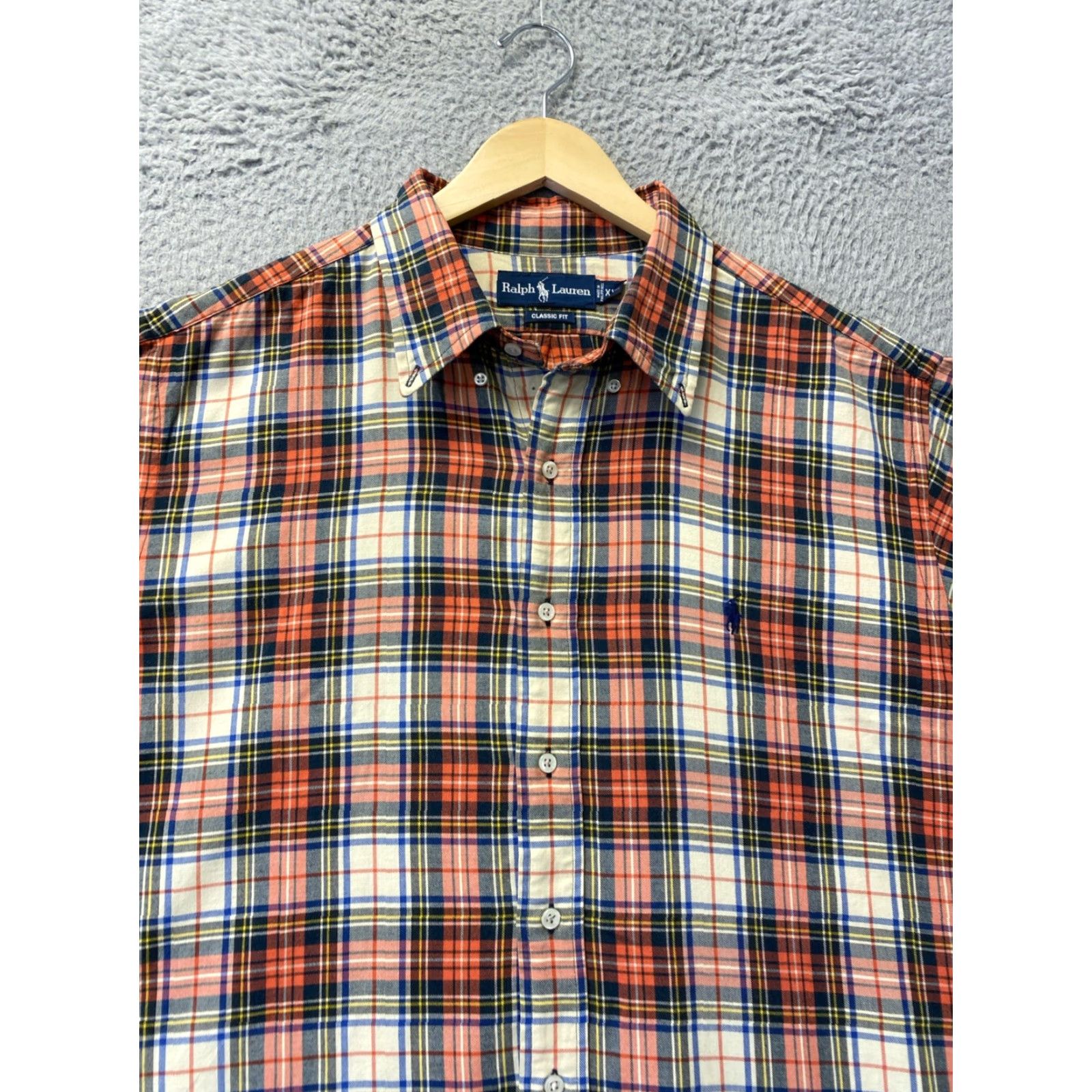 Polo Ralph Lauren VINTAGE Polo Ralph Lauren Shirt Mens 2XL Short Sleeve Red Plaid Button Up Casual Business Travel Size US XXL / EU 58 / 5 - 2 Thumbnail