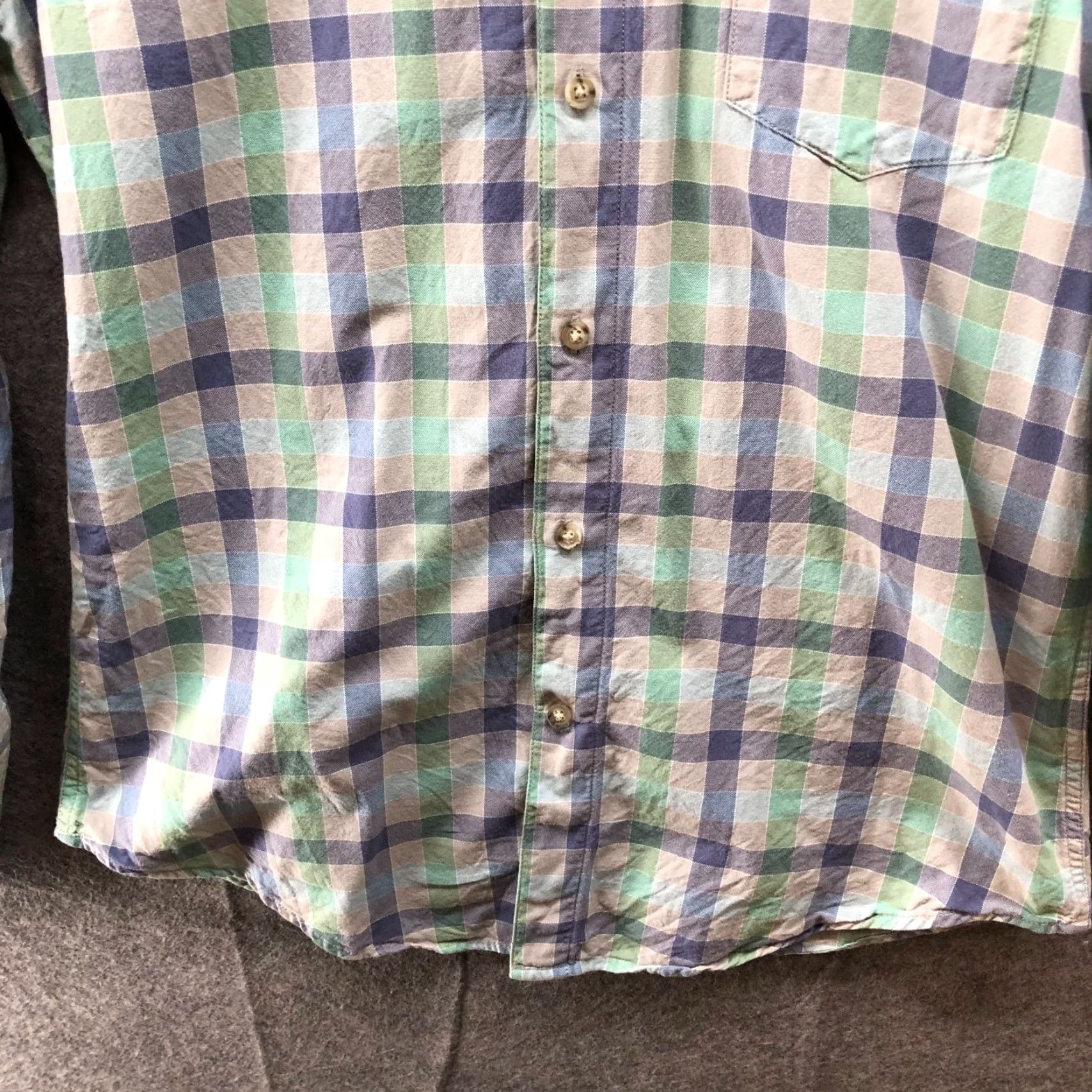 Haggar Haggar Button Down Shirt Men S Green Blue Plaid Long Sleeve Organic Cotton Life Khaki Shirt Casual Mens S Body Size US S / EU 44-46 / 1 - 4 Thumbnail