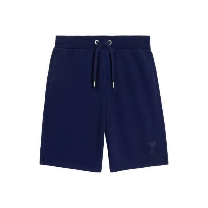 AMI AMIPARIS Navy Logo Embroidered Casual Shorts -2507 Size US 34 / EU 50 - 1 Thumbnail