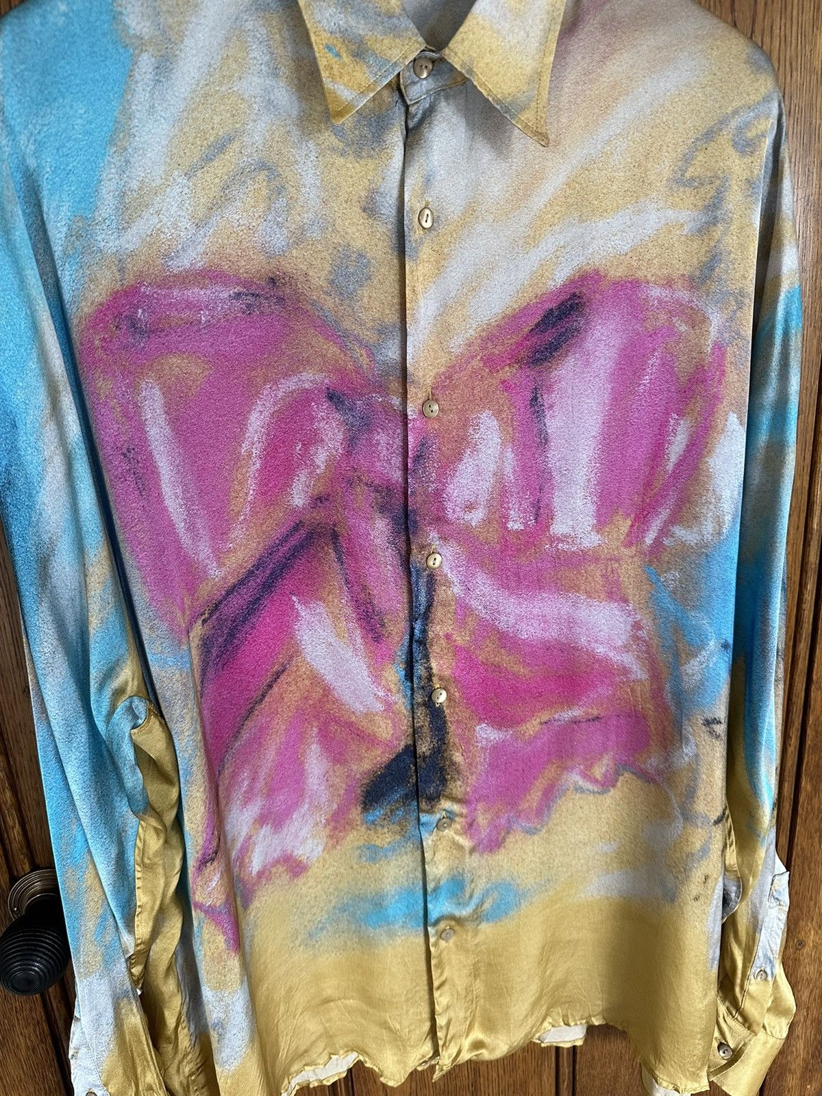 Acne Studios Rare Acne Studios Karen Kilimnik pink bow shirt oversized Size US L / EU 52-54 / 3 - 12 Thumbnail
