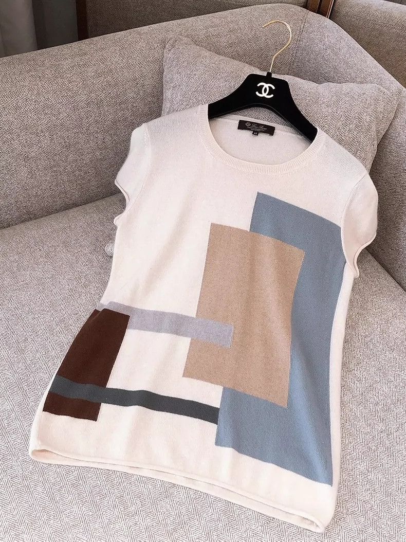 LORO PIANA Small cashmere knit short sleeves