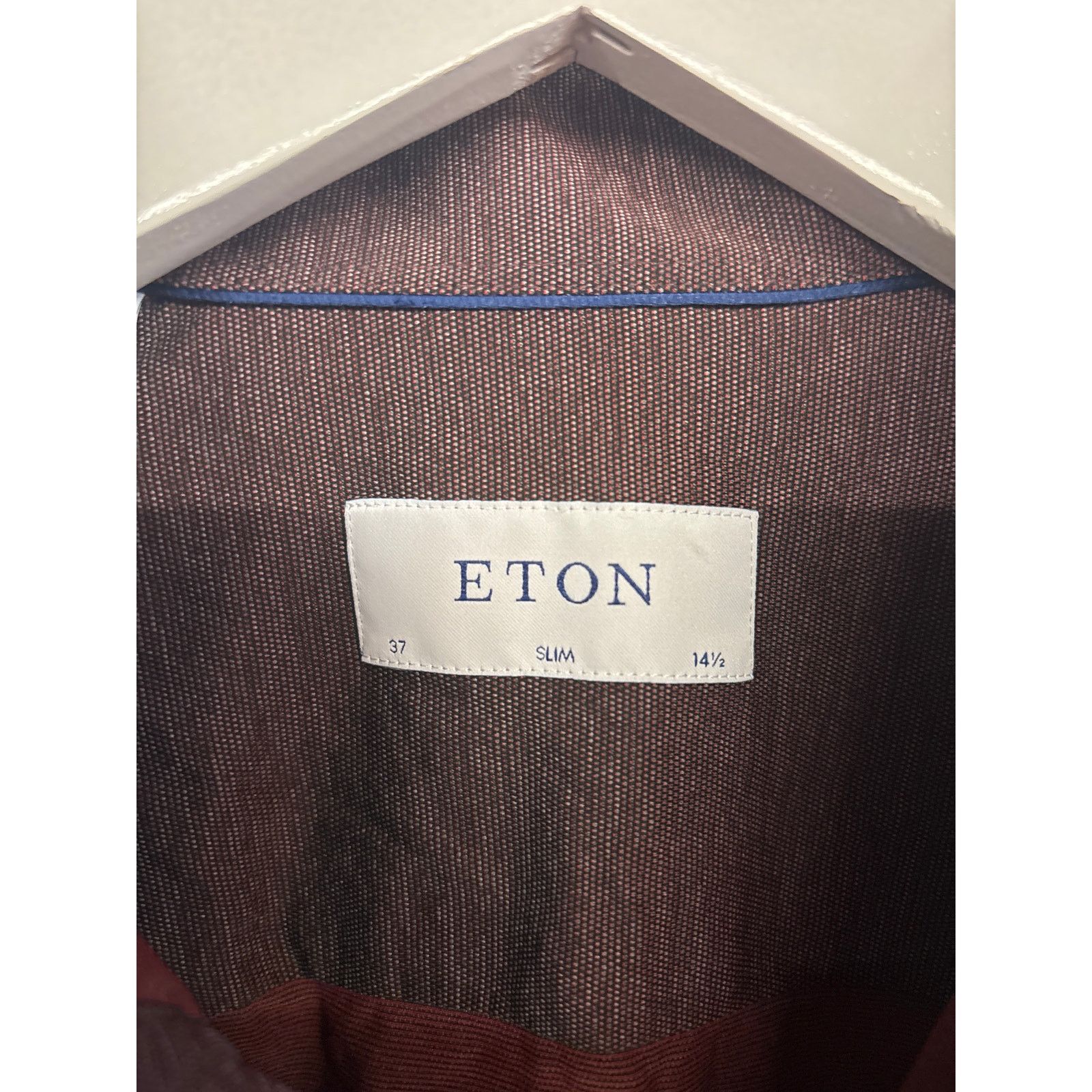 Eton New ETON Men’s Sz 37 Slim 14 1/2 Red Marl Wrinkle Free Shirt Size US S / EU 44-46 / 1 - 4 Thumbnail