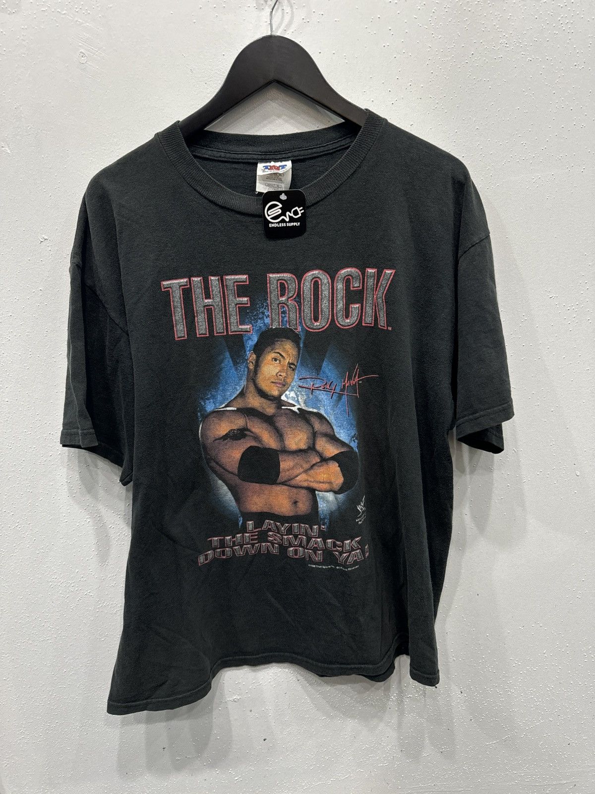 image of Vintage " The Rock " T Shirt in Black, Men's (Size XL)