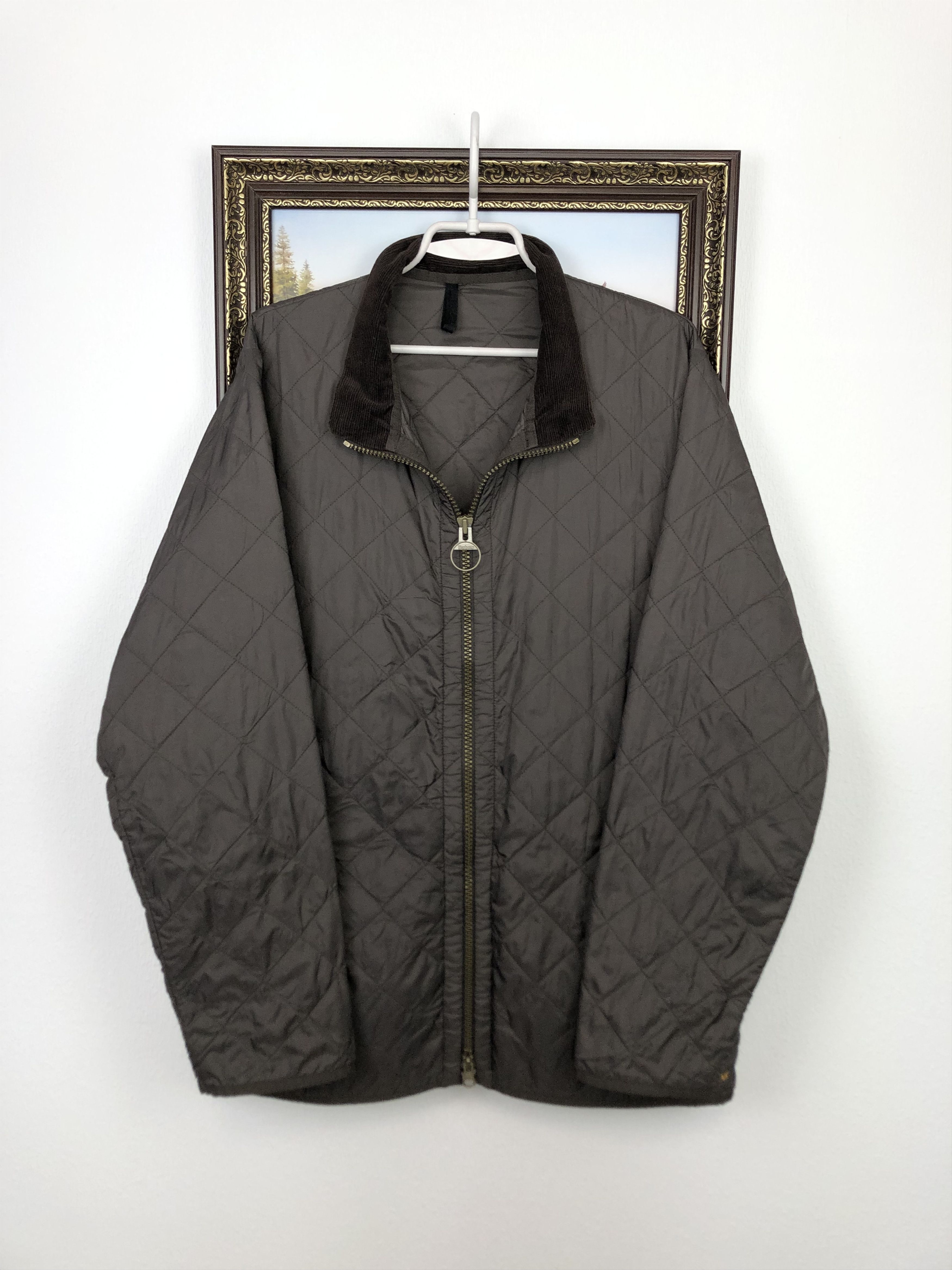 Barbour Liddesdale Brown Full Zip Quilted Field Jacket Coat