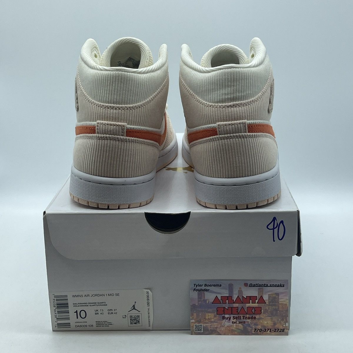 Nike Air Jordan 1 mid SE corduroy Size US 10 / IT 40 - 3 Thumbnail