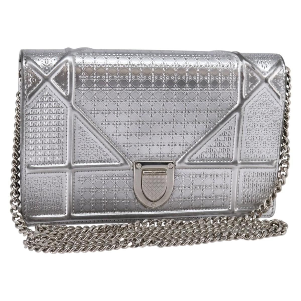 Dior Christian Dior Diorama Wallet on Chain Metallic Distressed Calfskin Size ONE SIZE - 1 Thumbnail