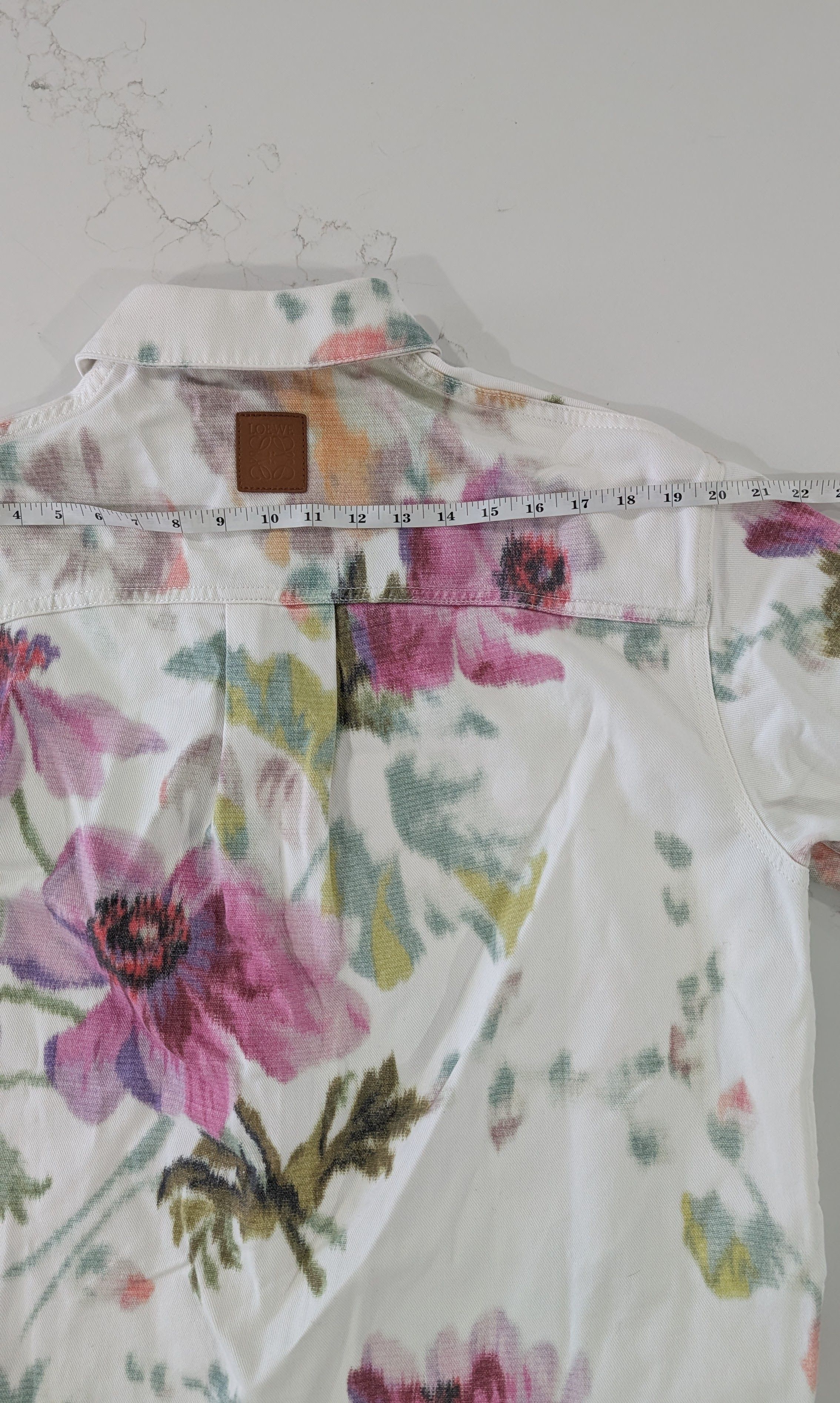 Loewe Loewe Floral Denim Overshirt Jacket White Multicolor IT 38 L Size L / US 10 / IT 46 - 12 Thumbnail