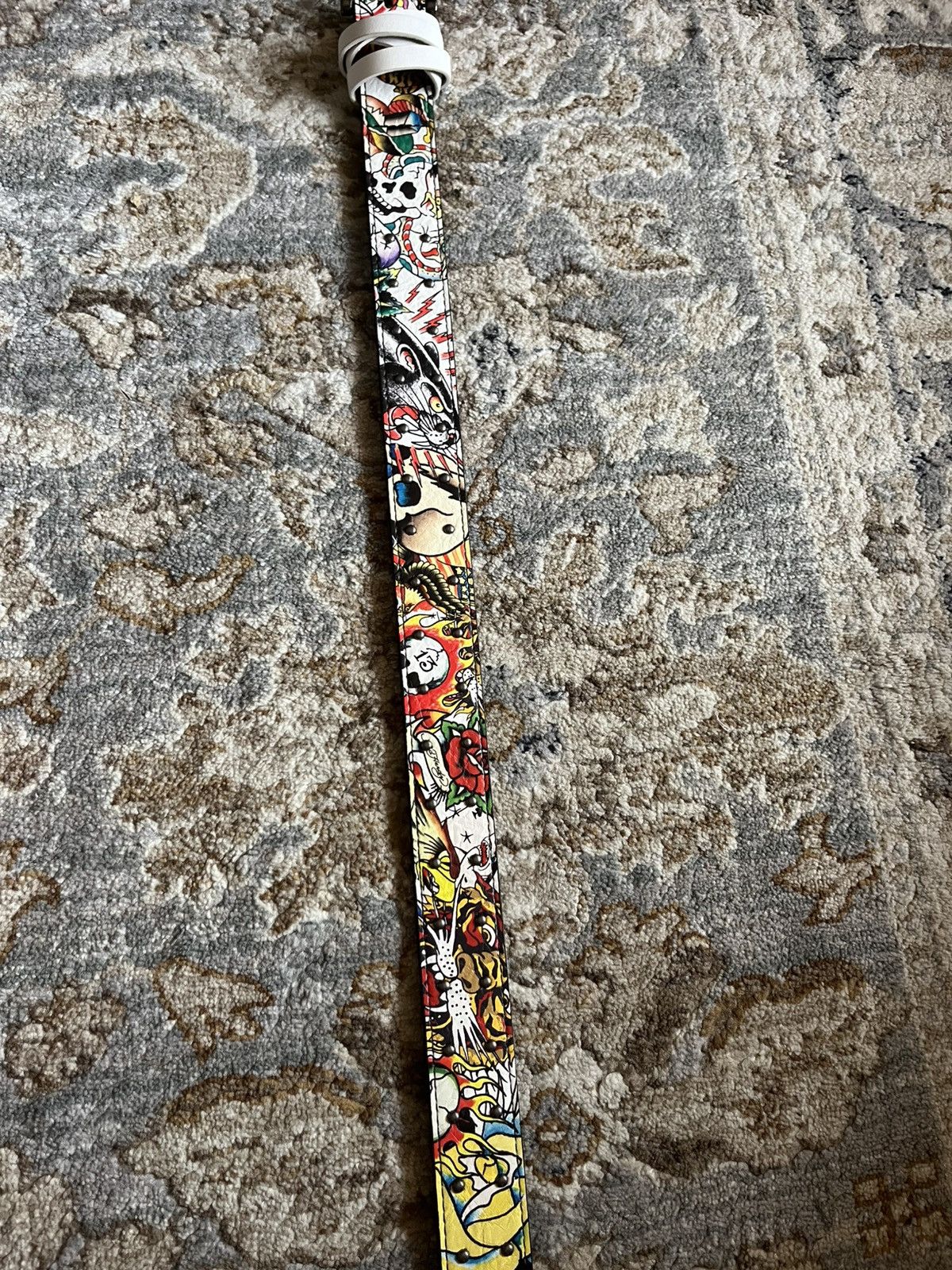 Ed Hardy ED HARDY GRAPHIC Y2K MENS LEATHER BELT 34 Size 34 - 2 Thumbnail