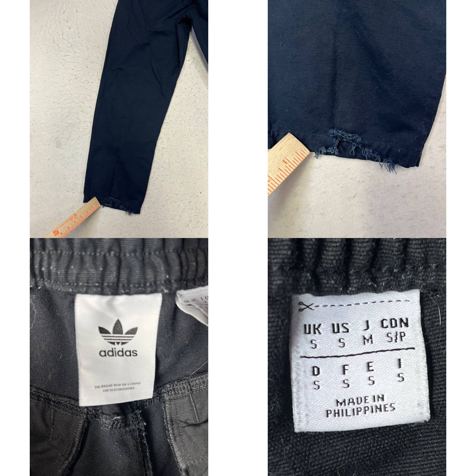 Adidas Adidas Joggers Men's Black Canvas Elastic Waist Drawstring Size Medium Distressed Size ONE SIZE - 8 Thumbnail