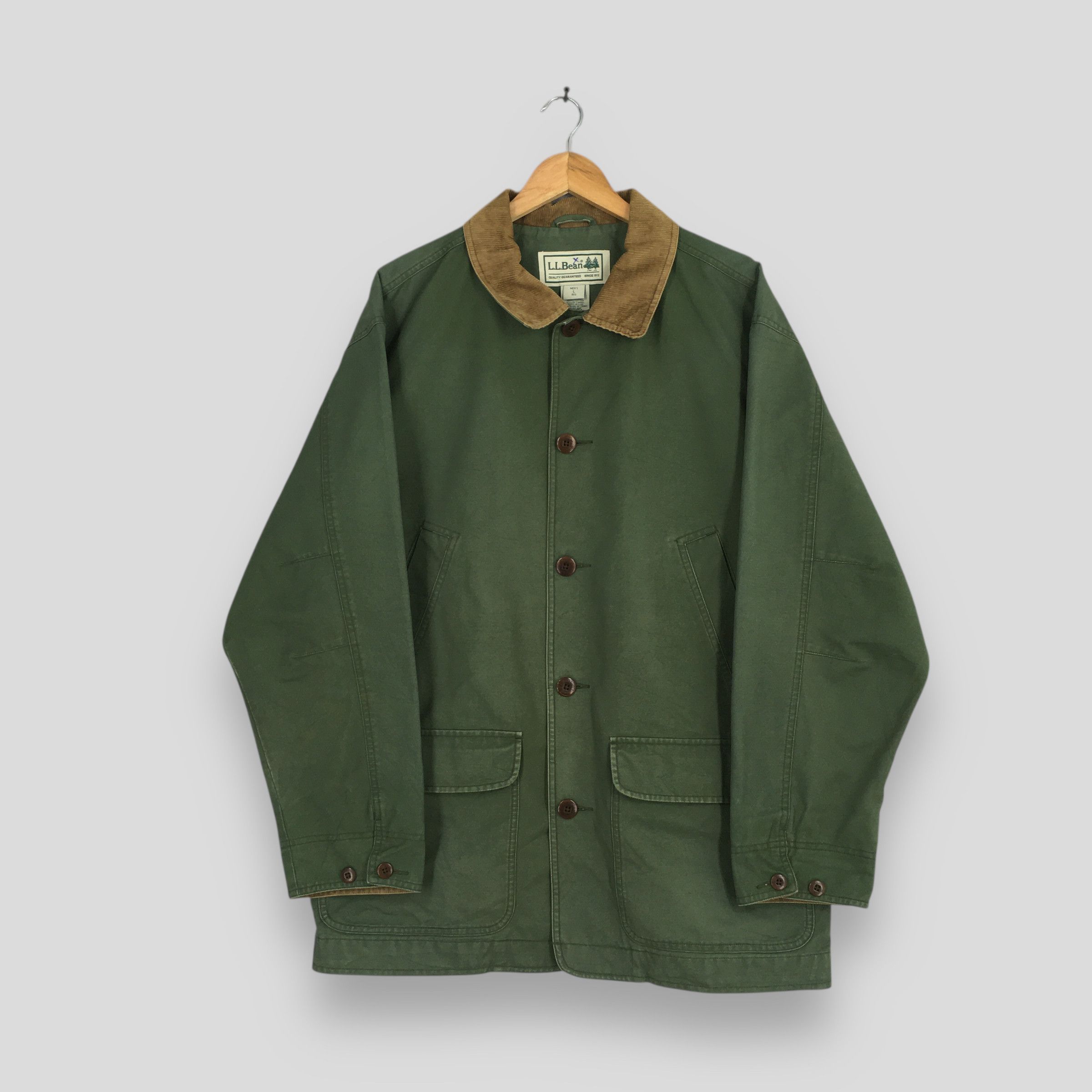 L.L. Bean Vintage 1990s LL Bean Hunting Green Duck Chore Jacket L Size US L / EU 52-54 / 3 - 1 Thumbnail
