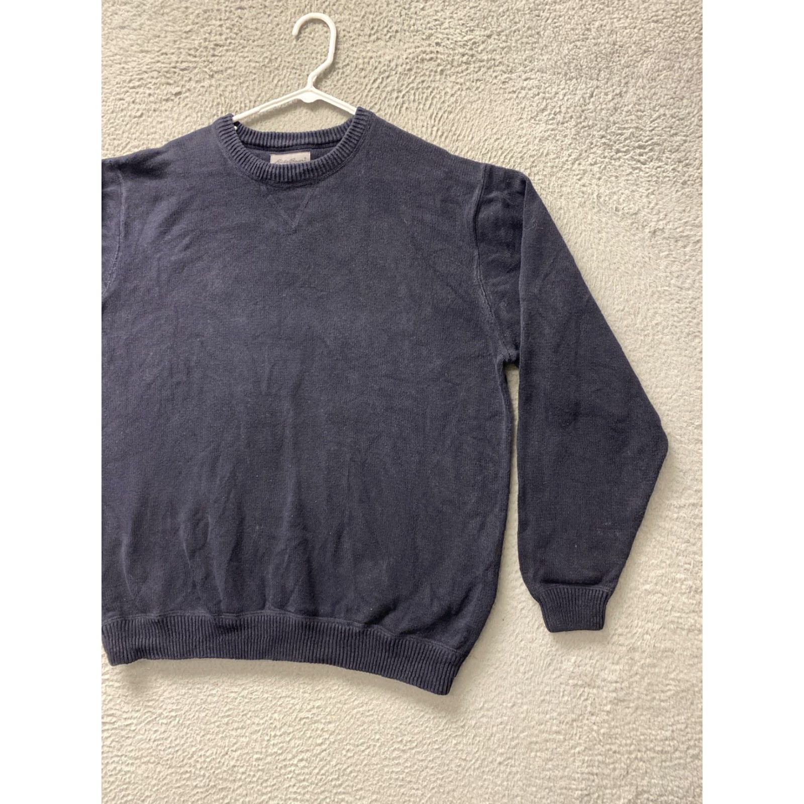 Eddie Bauer Eddie Bauer Sweater Mens XL Dark Navy Pullover Solid Thick Knit Crew Neck Outdoor Classic Size US XL / EU 56 / 4 - 2 Thumbnail