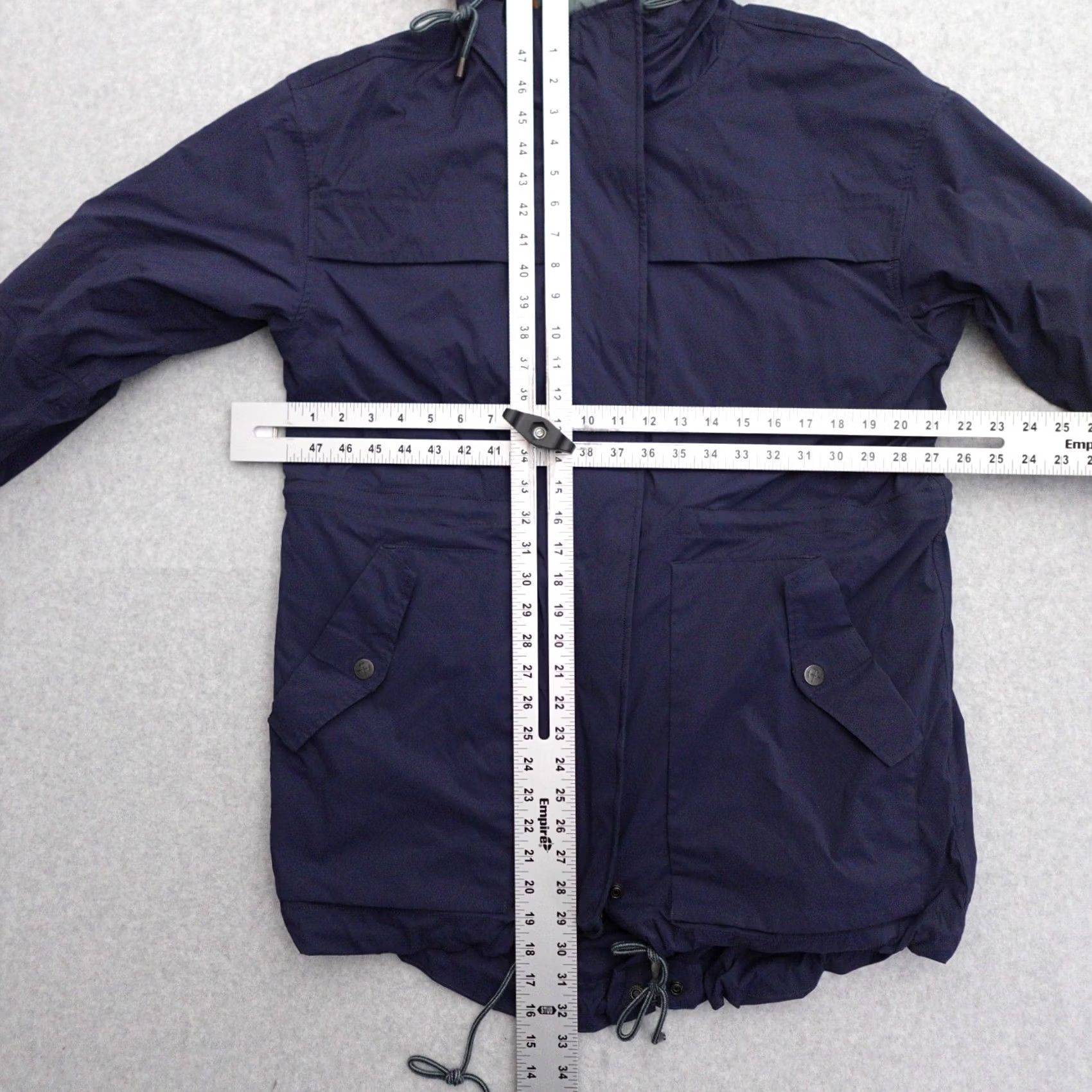 Vintage REI Jacket Womens Large Navy Blue Nylon Hoodie w Buttons Size L / US 10 / IT 46 - 2 Thumbnail