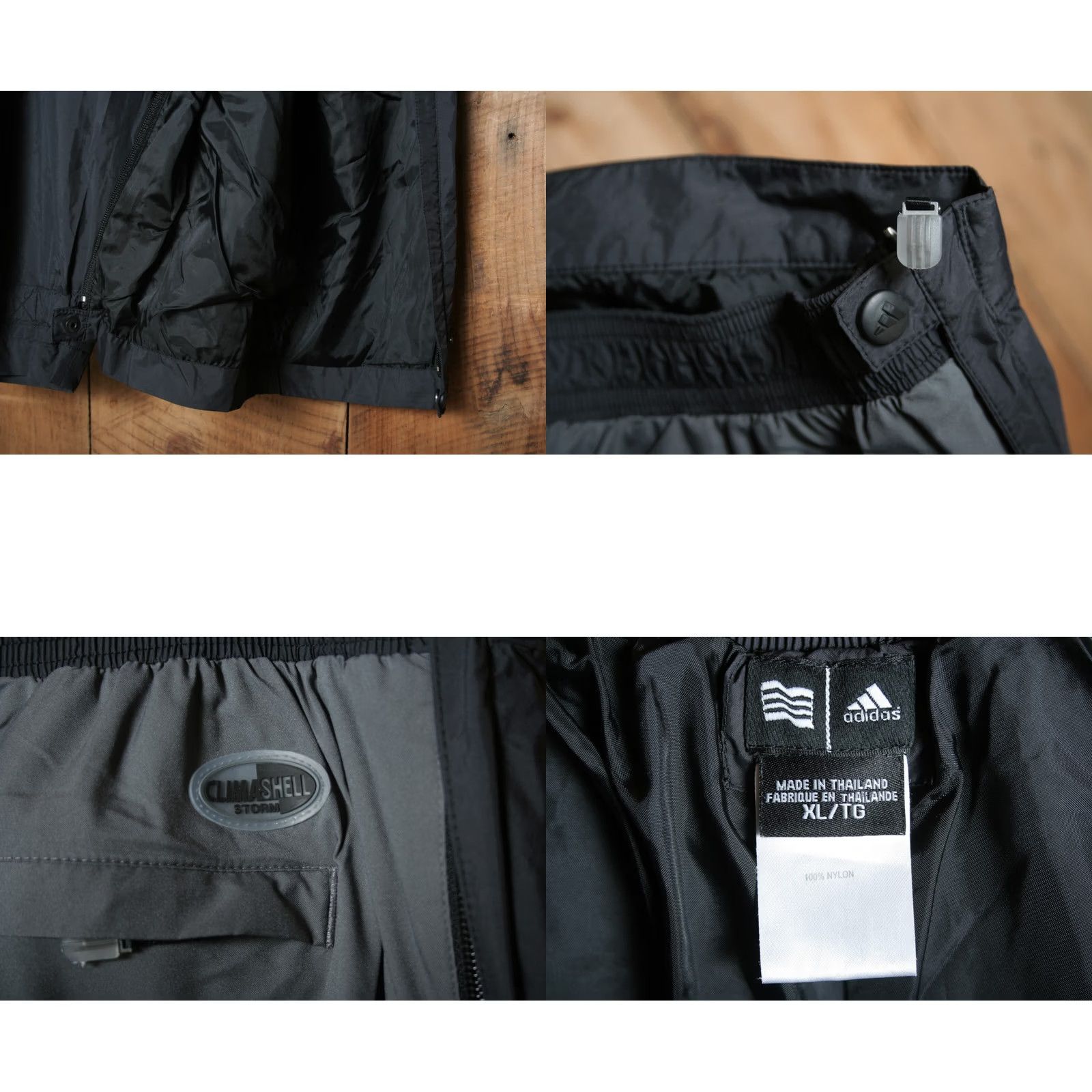 Adidas VINTAGE adidas Climashell Storm Black Gray Track Golf Pants XL Men Regular Inseam 33 Rain Pants NYLON Zip Pockets 2-Ply Double-Zip Sides Size US 36 / EU 52 - 8 Thumbnail