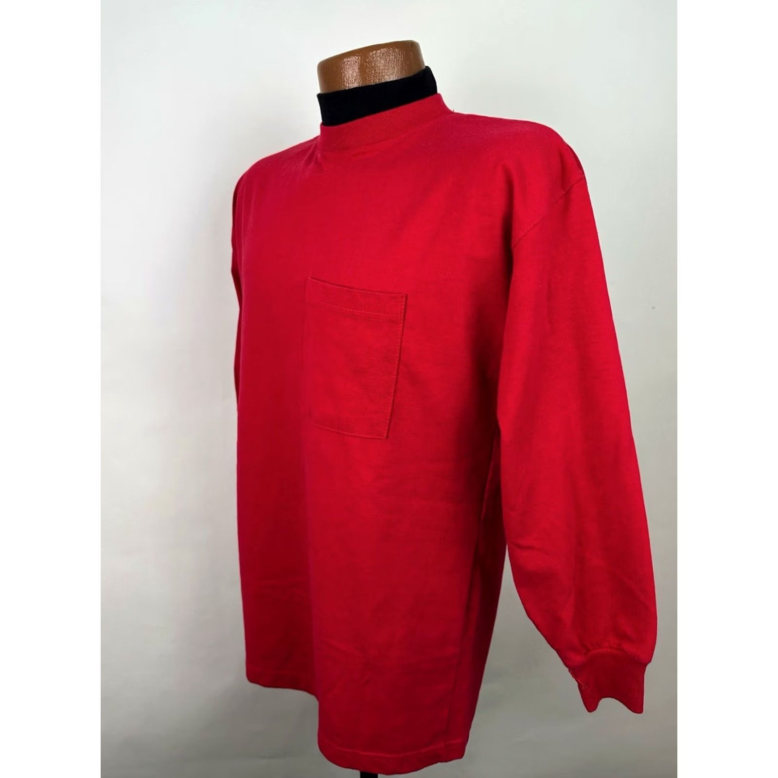 Vintage VINTAGE Freddie Wear Shirt Mens Medium Red Mock Neck Long Sleeve Pocket 80s 90s Retro Grunge - Size US M / EU 48-50 / 2 - 6 Thumbnail