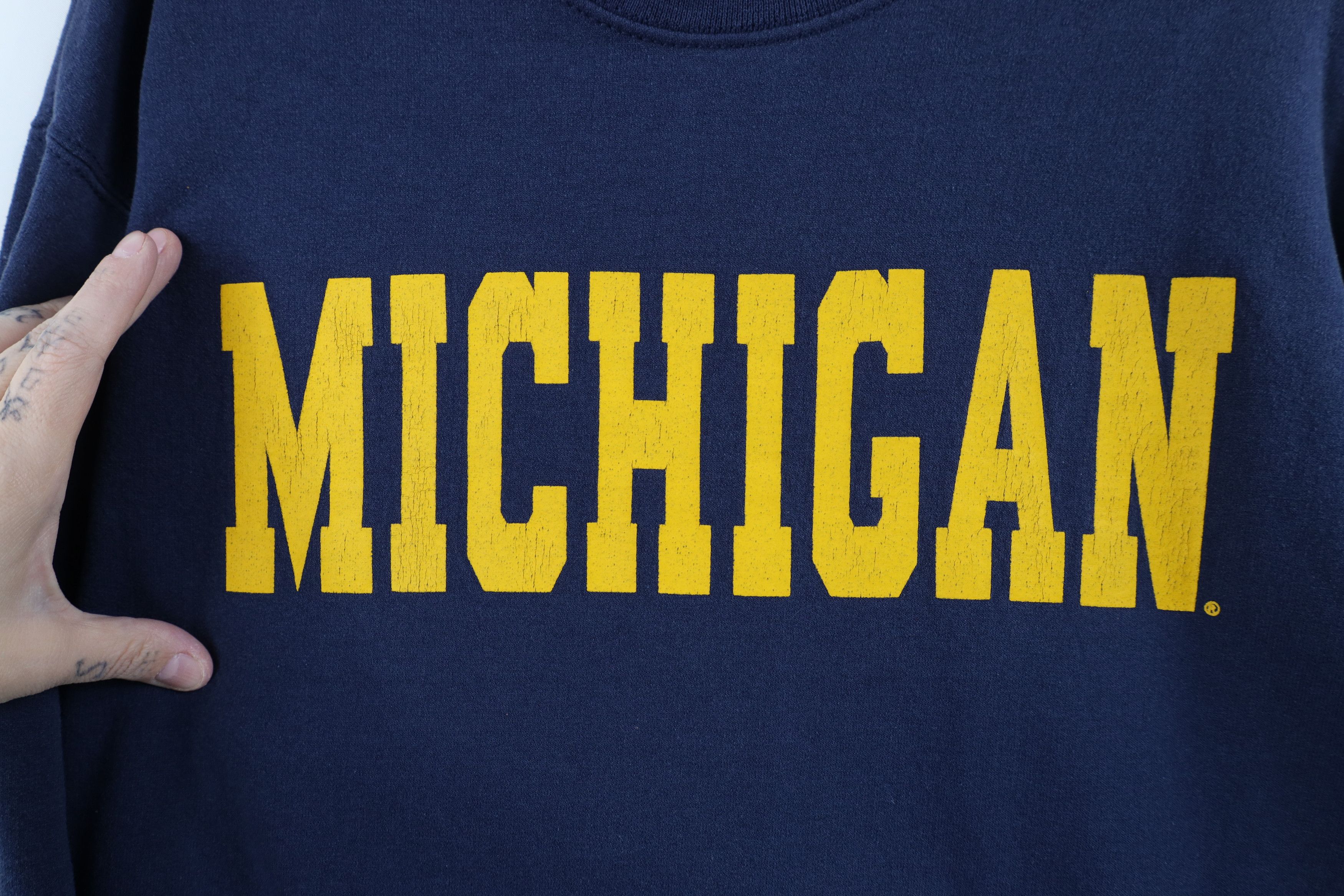 Vintage Y2K Spell University of Michigan Crewneck Sweatshirt Blue Size US L / EU 52-54 / 3 - 4 Thumbnail