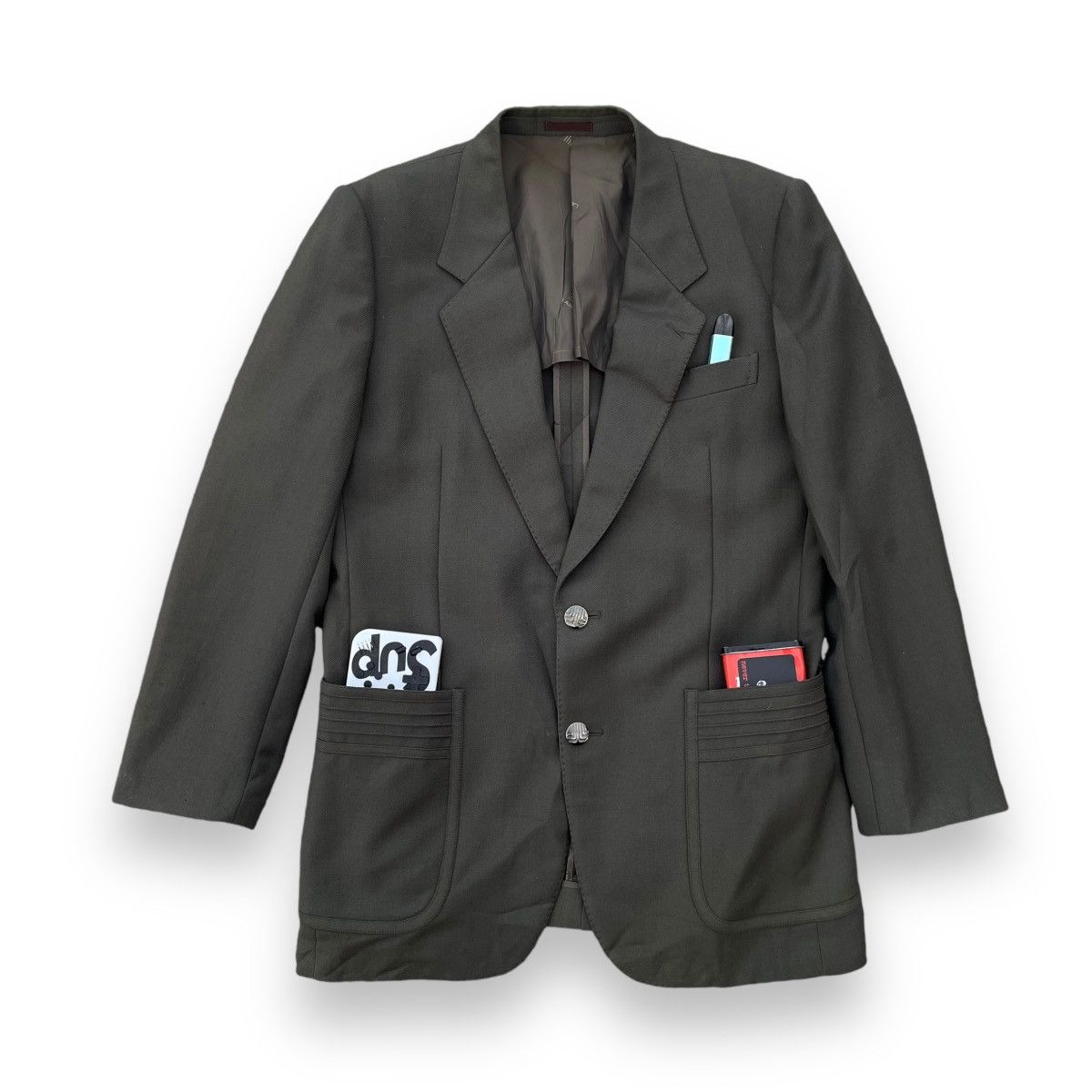 Lanvin LANVIN PARIS MULTIPOCKET WOOL BLAZER COAT JACKET Size US M / EU 48-50 / 2 - 1 Thumbnail