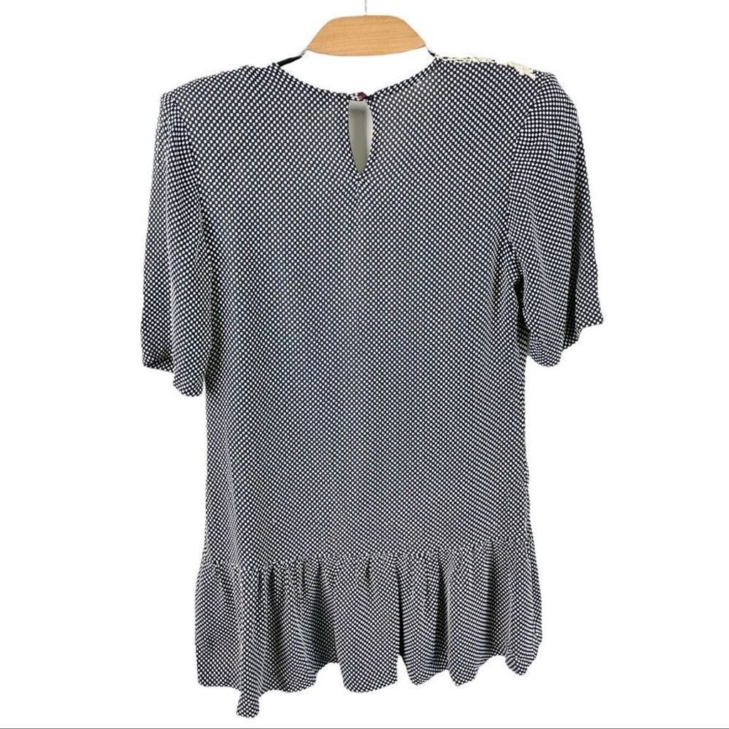 Paco Rabanne Vtg Paco Rabanne Cottagecore Lace Collar SS Blouse M Size M / US 6-8 / IT 42-44 - 4 Thumbnail